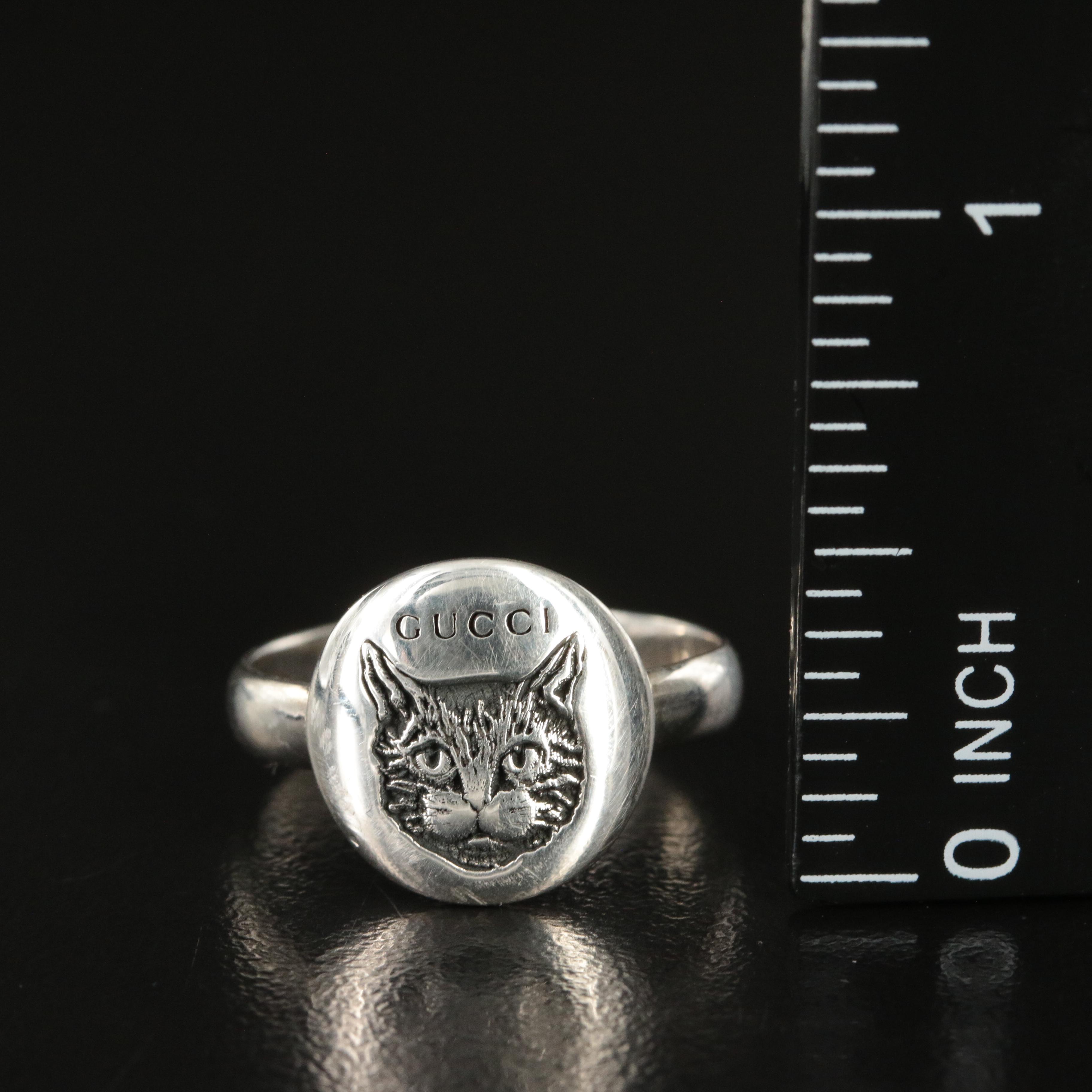 Gucci "Blind for Love" Sterling Mystic Cat Ring