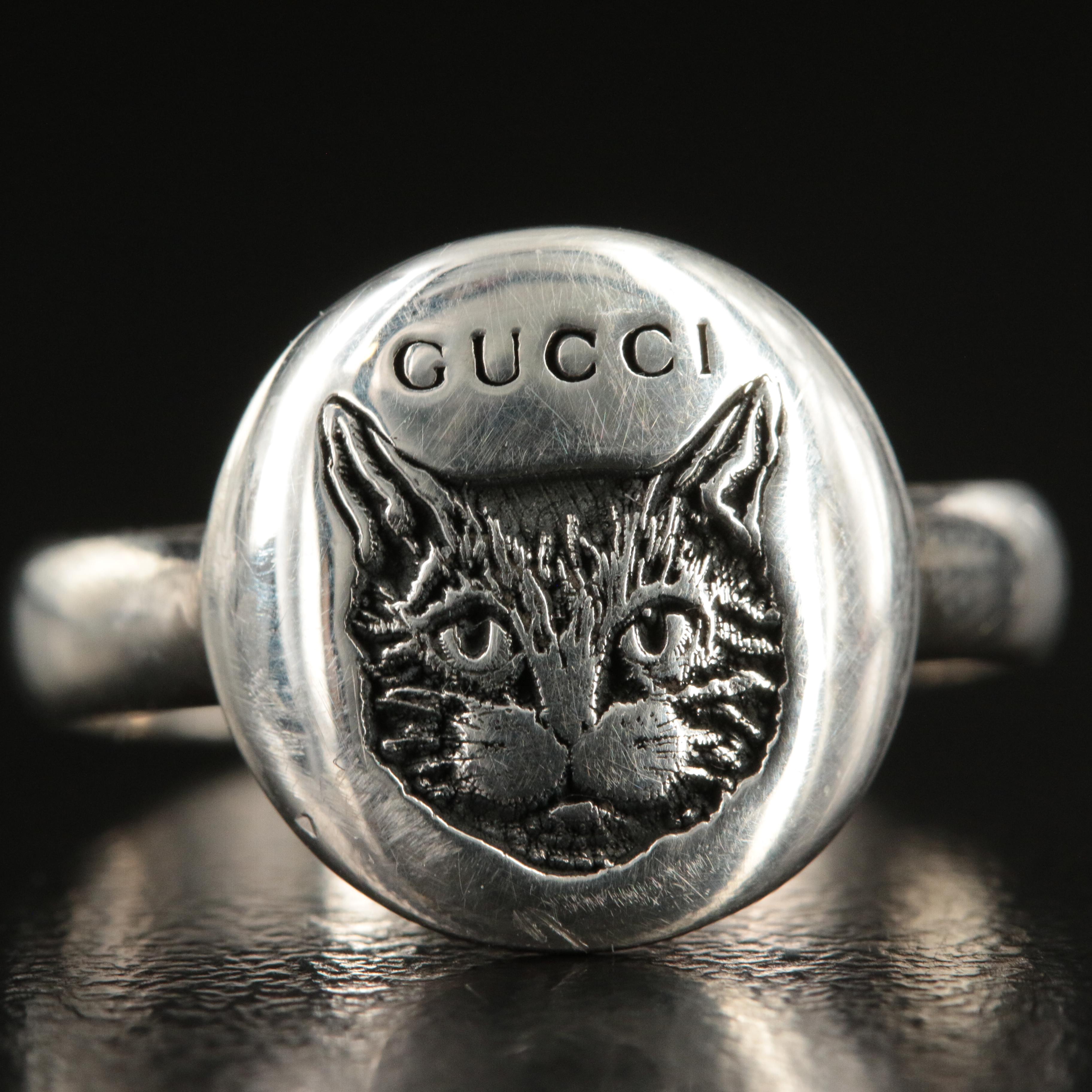Gucci "Blind for Love" Sterling Mystic Cat Ring