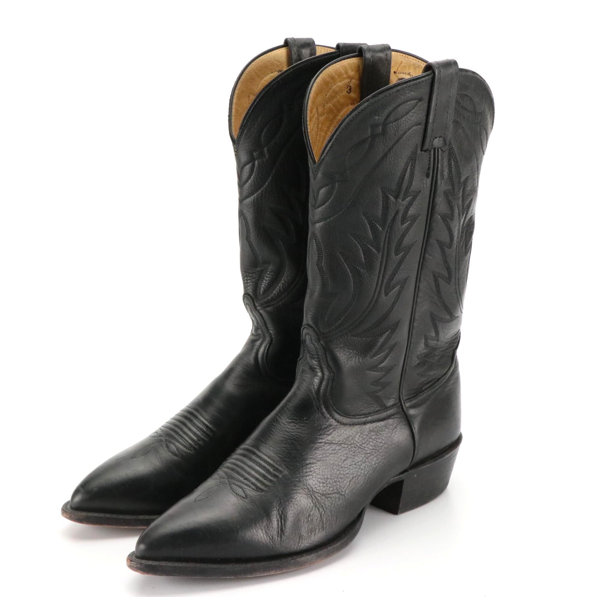 Men's Nocona Boots Black Leather Western Cowboy Boots