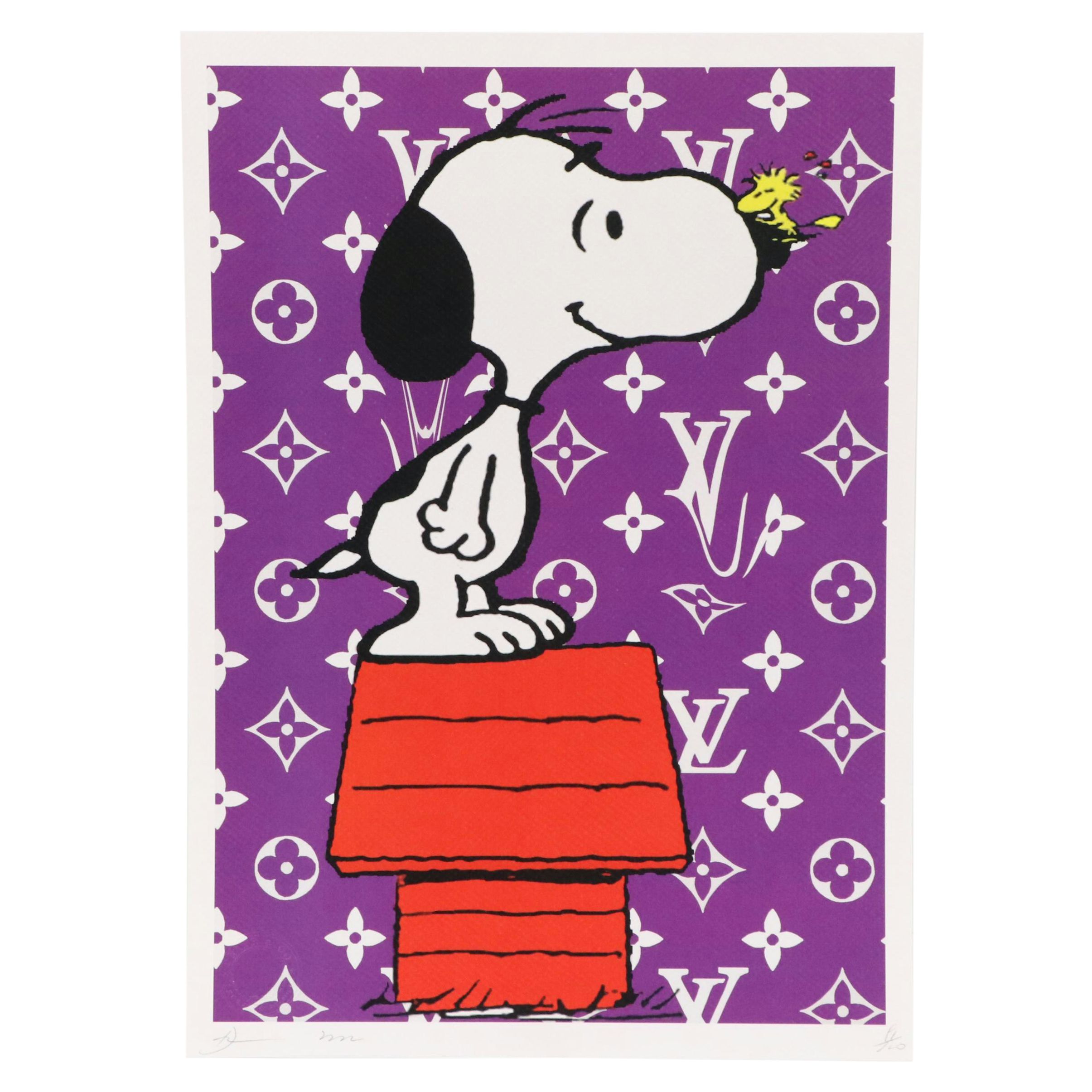 Death NYC Pop Art Graphic Print of Snoopy x Louis Vuitton, 2022