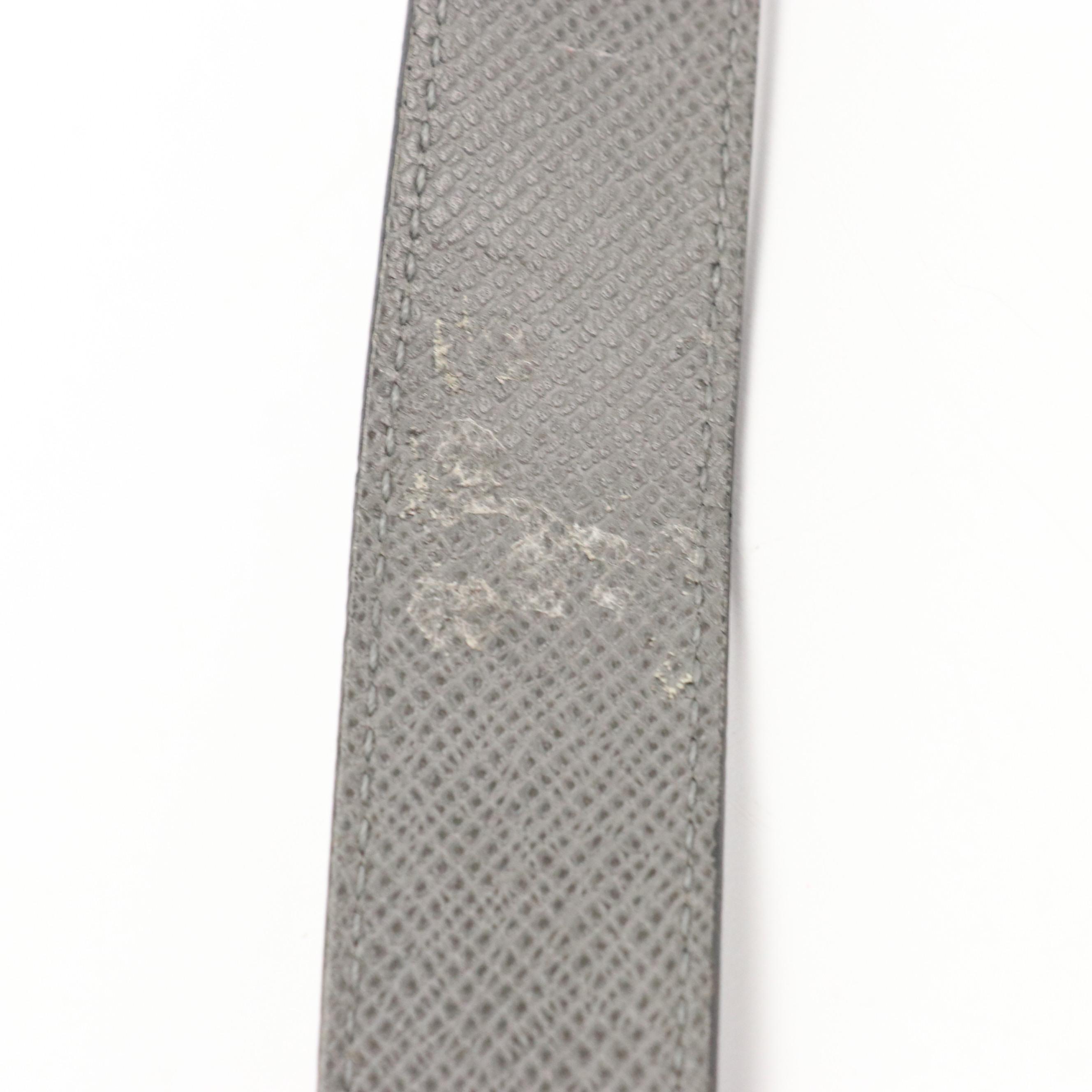 Men's Louis Vuitton Reversible Belt in Black and Grey Textured Leather