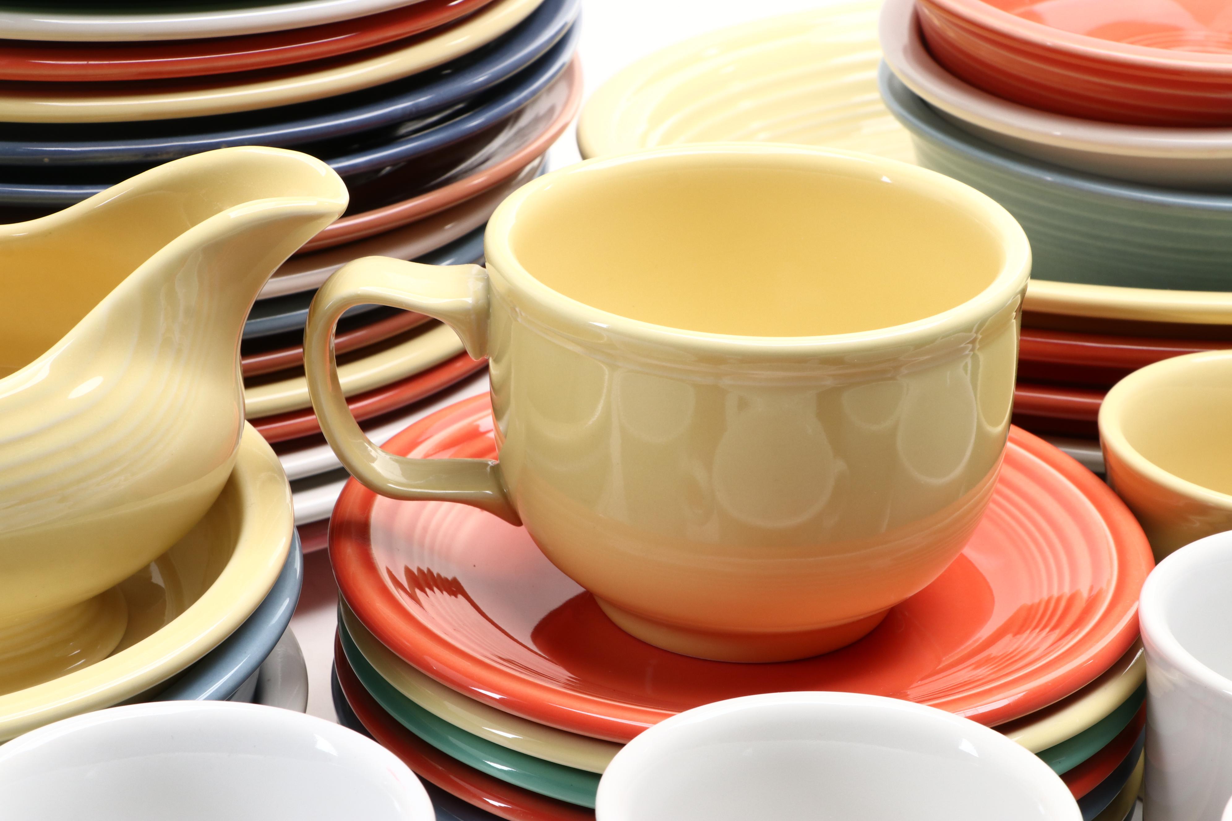 Homer Laughlin "Fiesta Ware" Ceramic Dinner Plates, Platters, Saucers and More