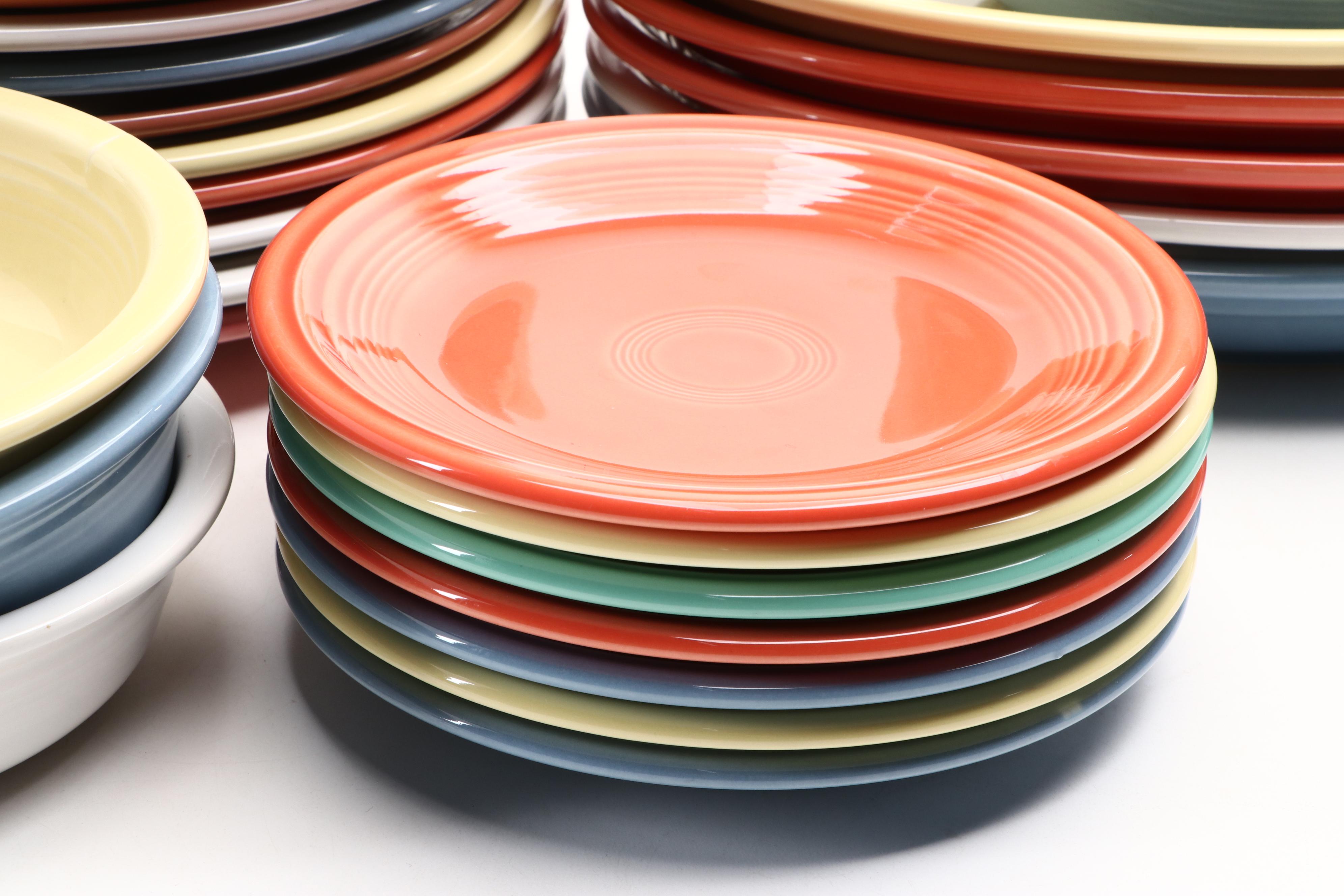 Homer Laughlin "Fiesta Ware" Ceramic Dinner Plates, Platters, Saucers and More