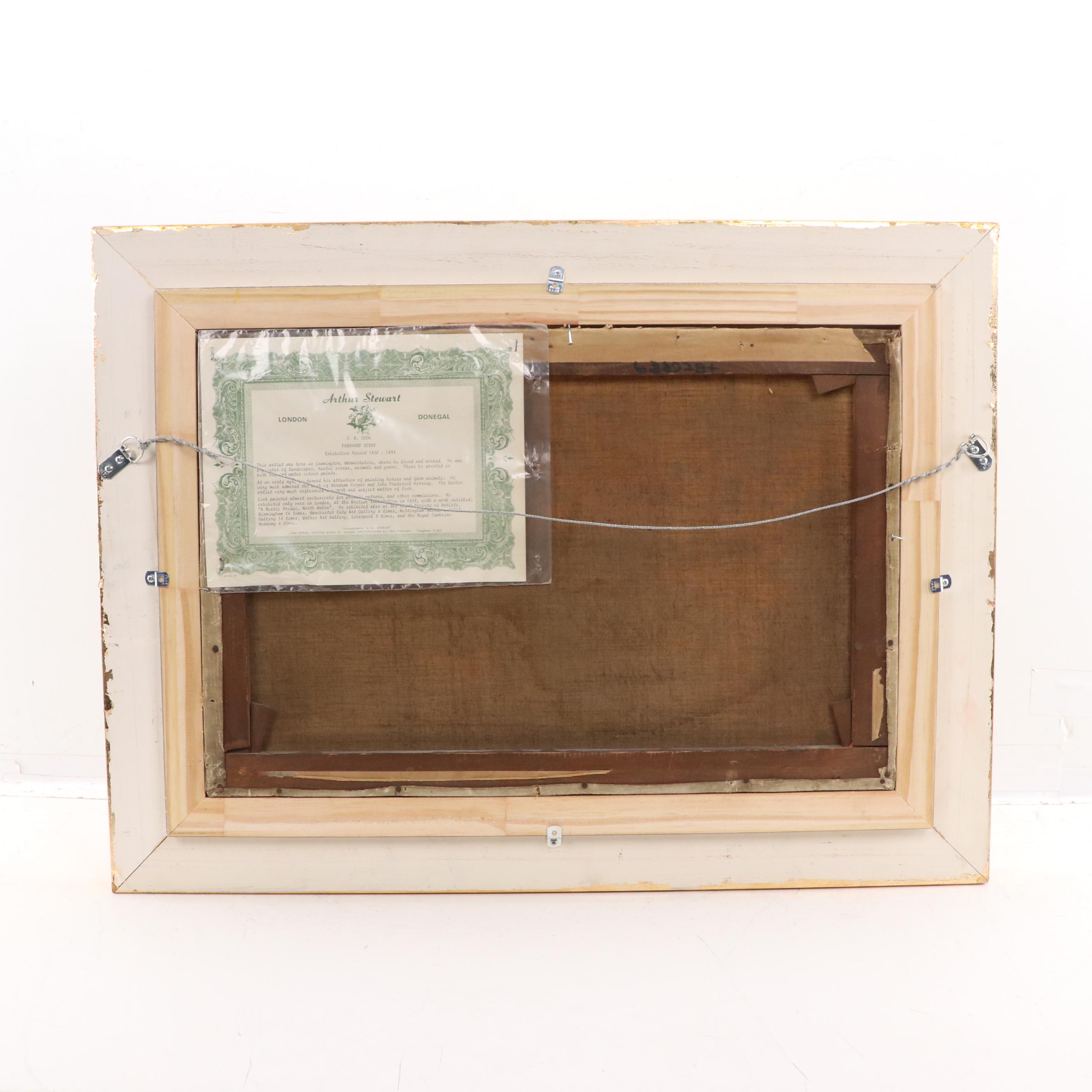 James Barham Cook Pastoral Landscape Oil Painting of Farmyard Scene