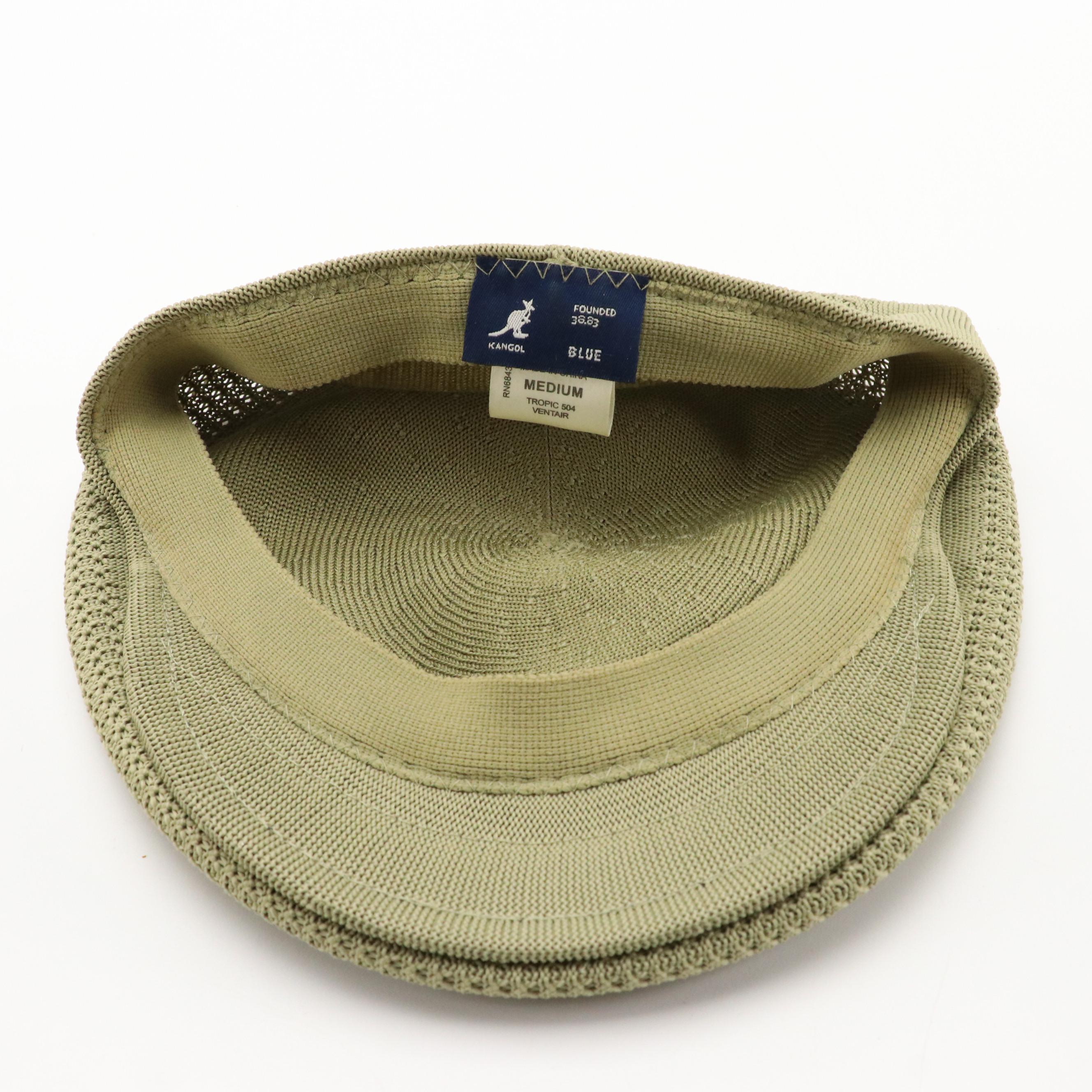 Kangol Tropic Ventair 504 Sage & Yellow Flat Caps, White Tropic Spitfire Cap