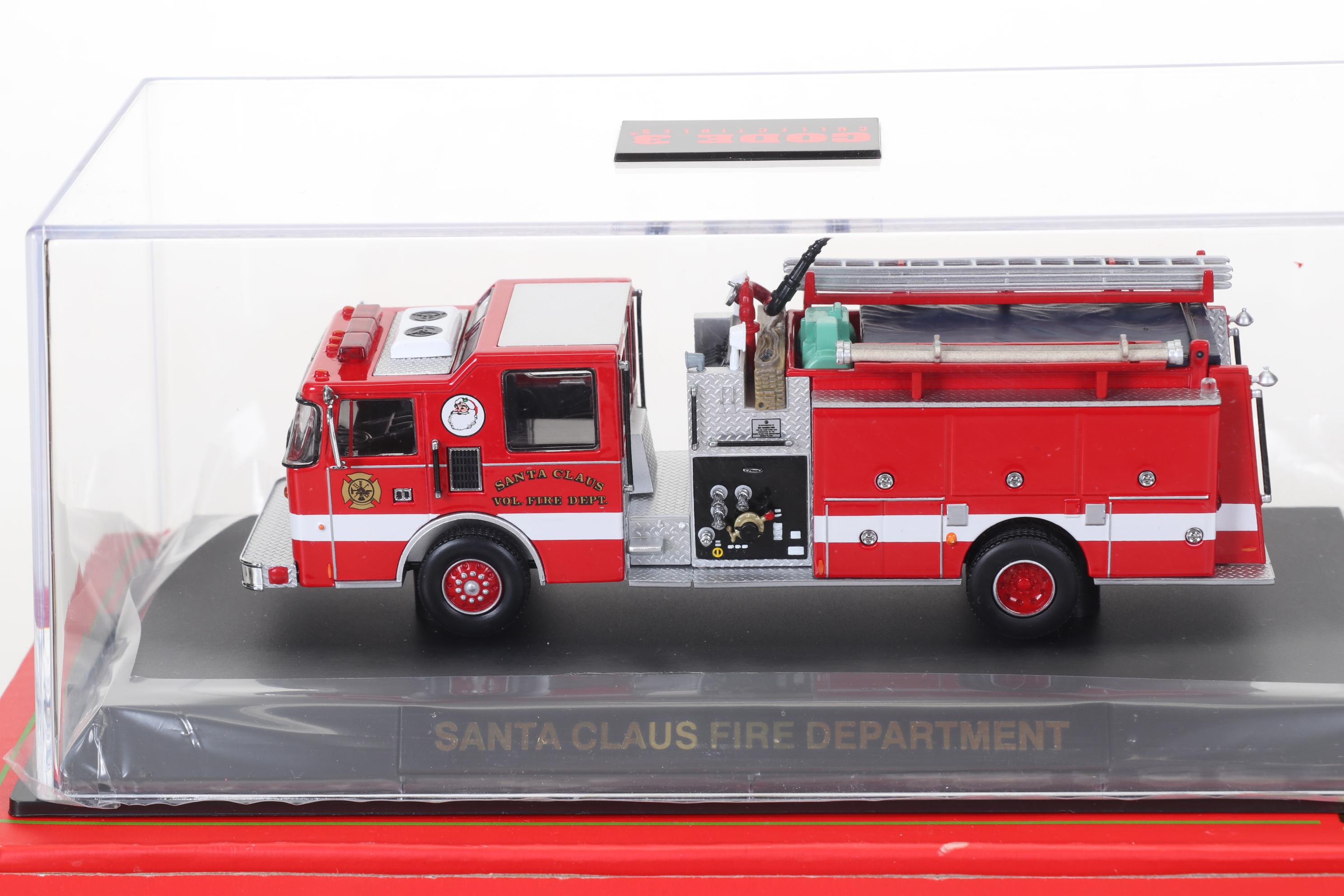 Four Code 3 Limited Edition Die Cast 1/64 Scale Fire Trucks, 21st Century