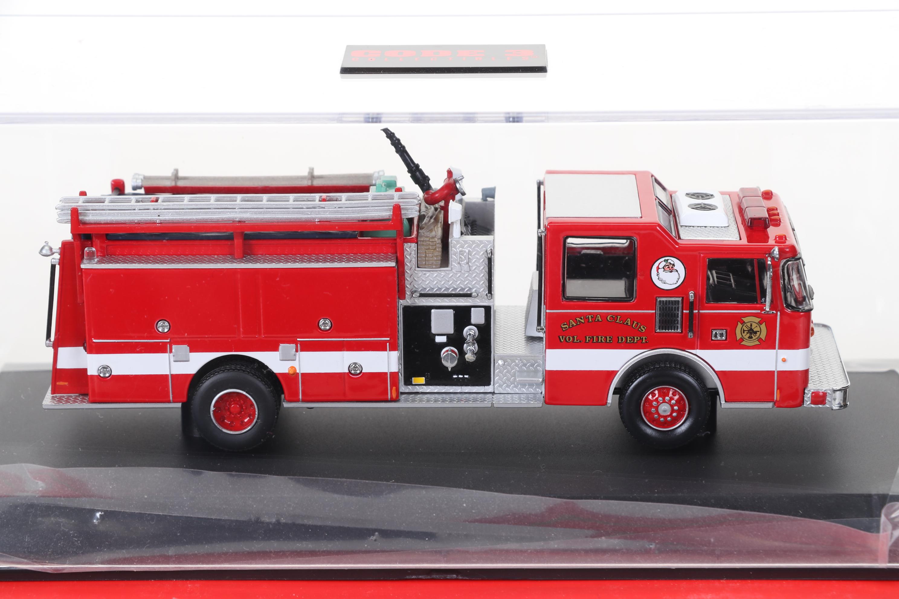 Four Code 3 Limited Edition Die Cast 1/64 Scale Fire Trucks, 21st Century