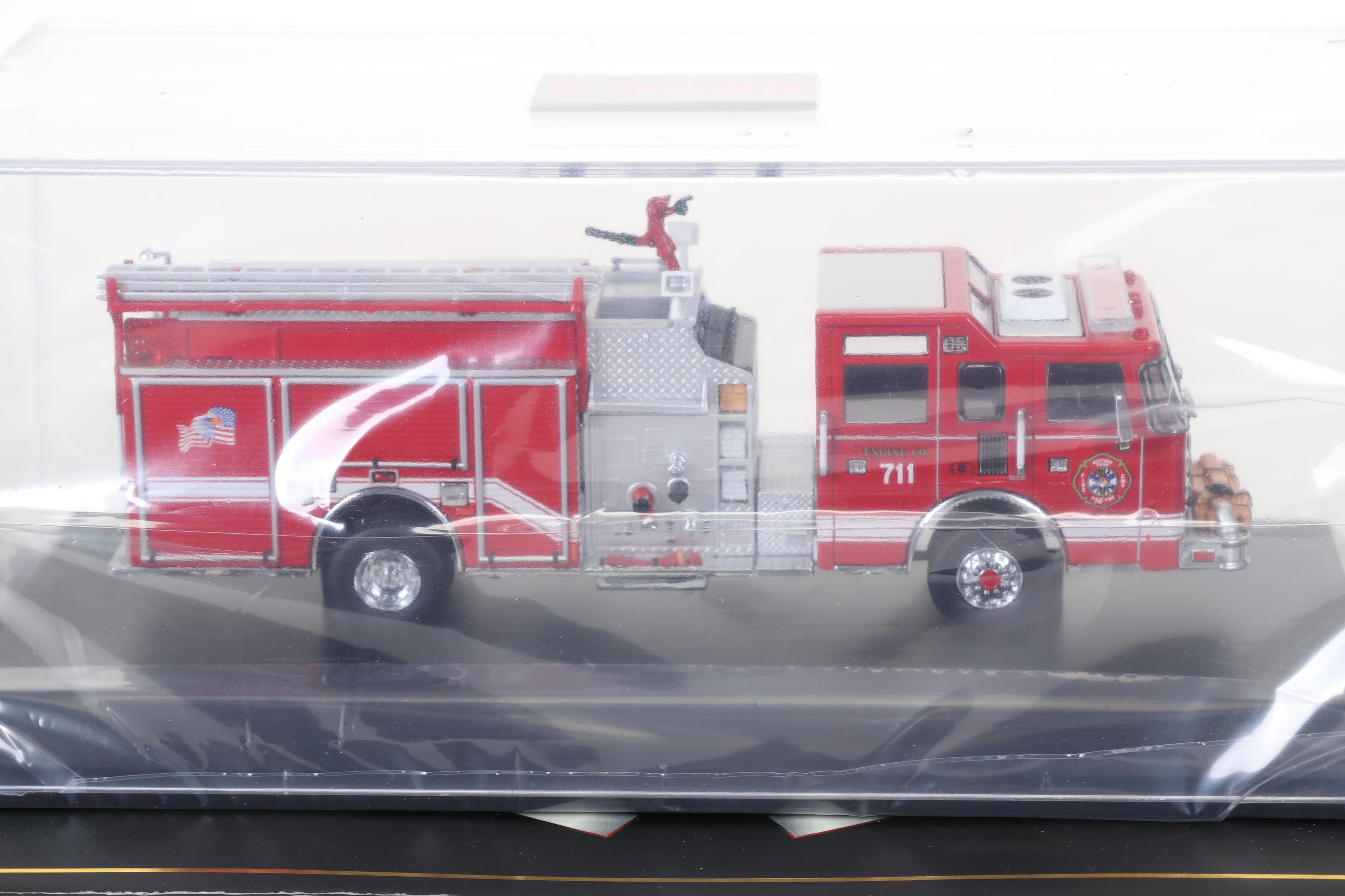 Four Code 3 Limited Edition Die Cast 1/64 Scale Fire Trucks, 21st Century