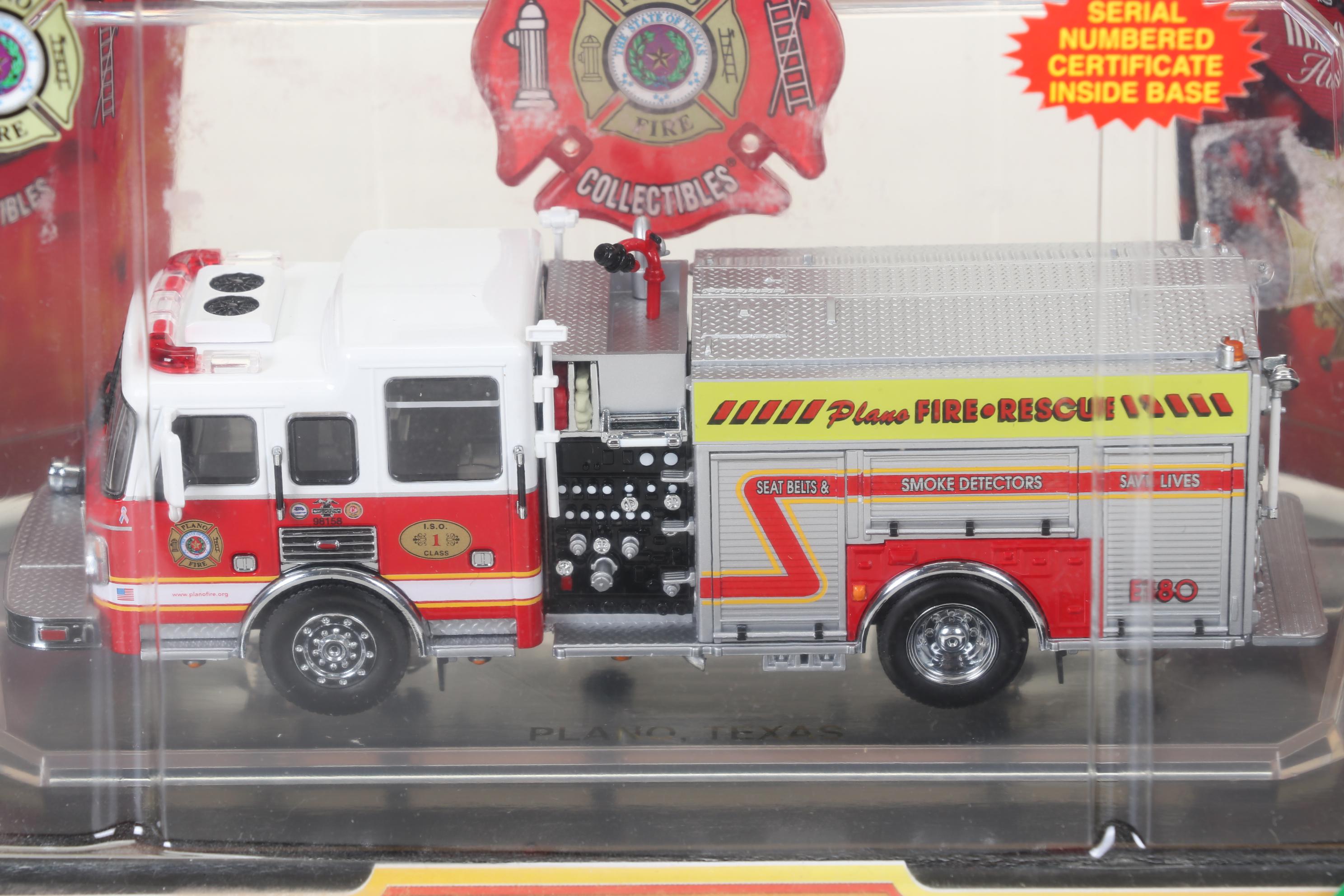 Four Code 3 Limited Edition Die Cast 1/64 Scale Fire Trucks, 21st Century