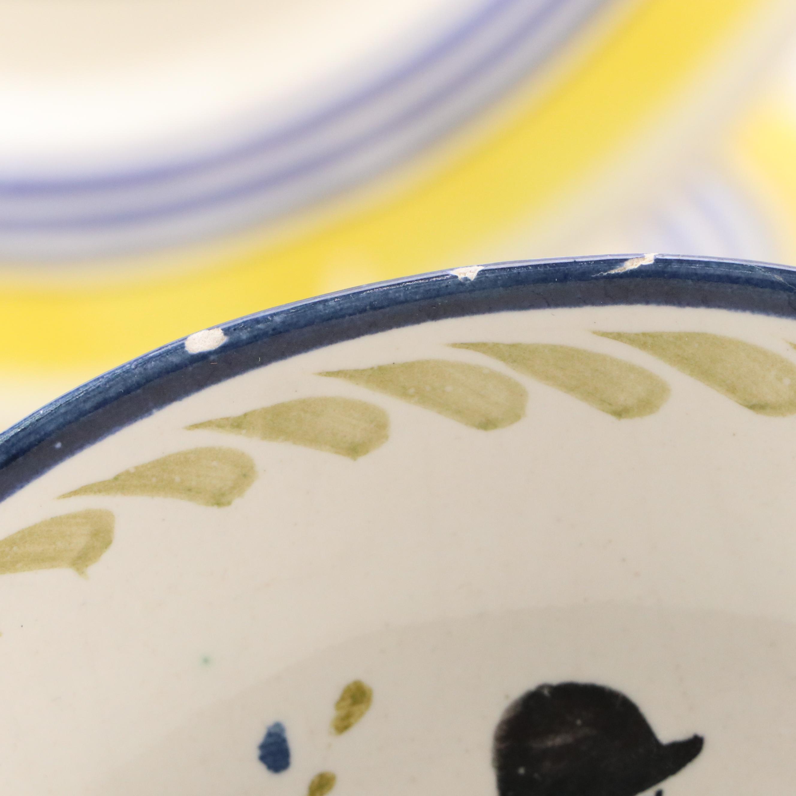 Henriot Quimper Tin Glaze Dinnerware and Candlesticks with Others