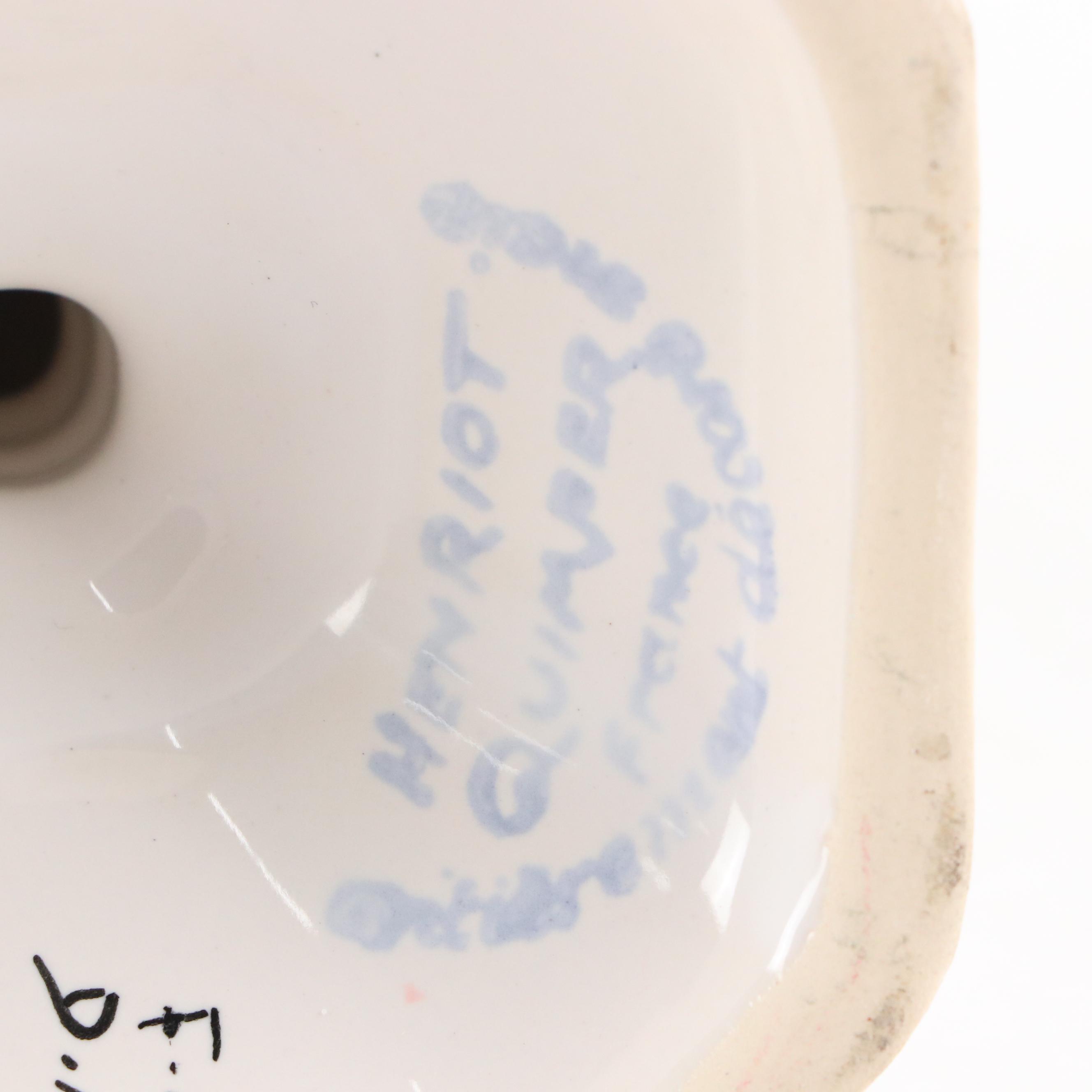 Henriot Quimper Tin Glaze Dinnerware and Candlesticks with Others