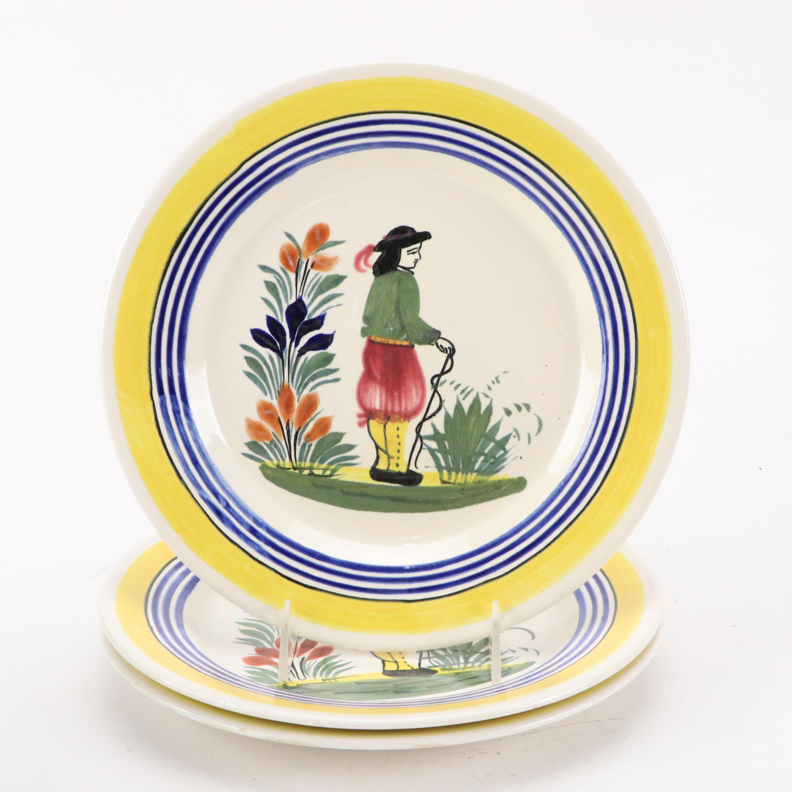 Henriot Quimper Tin Glaze Dinnerware and Candlesticks with Others