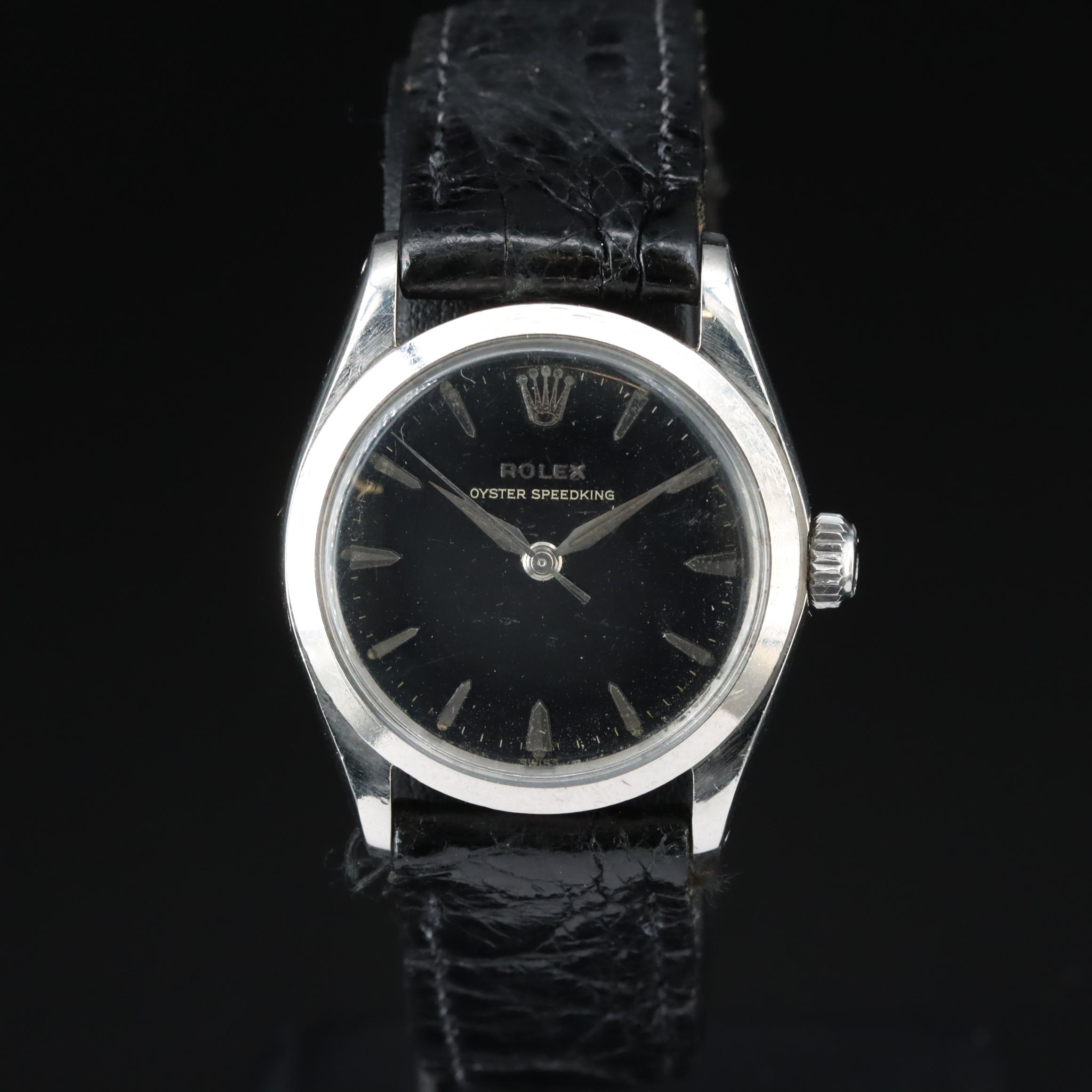 1963 Rolex Oyster Speedking Stem Wind Stainless Steel Watch