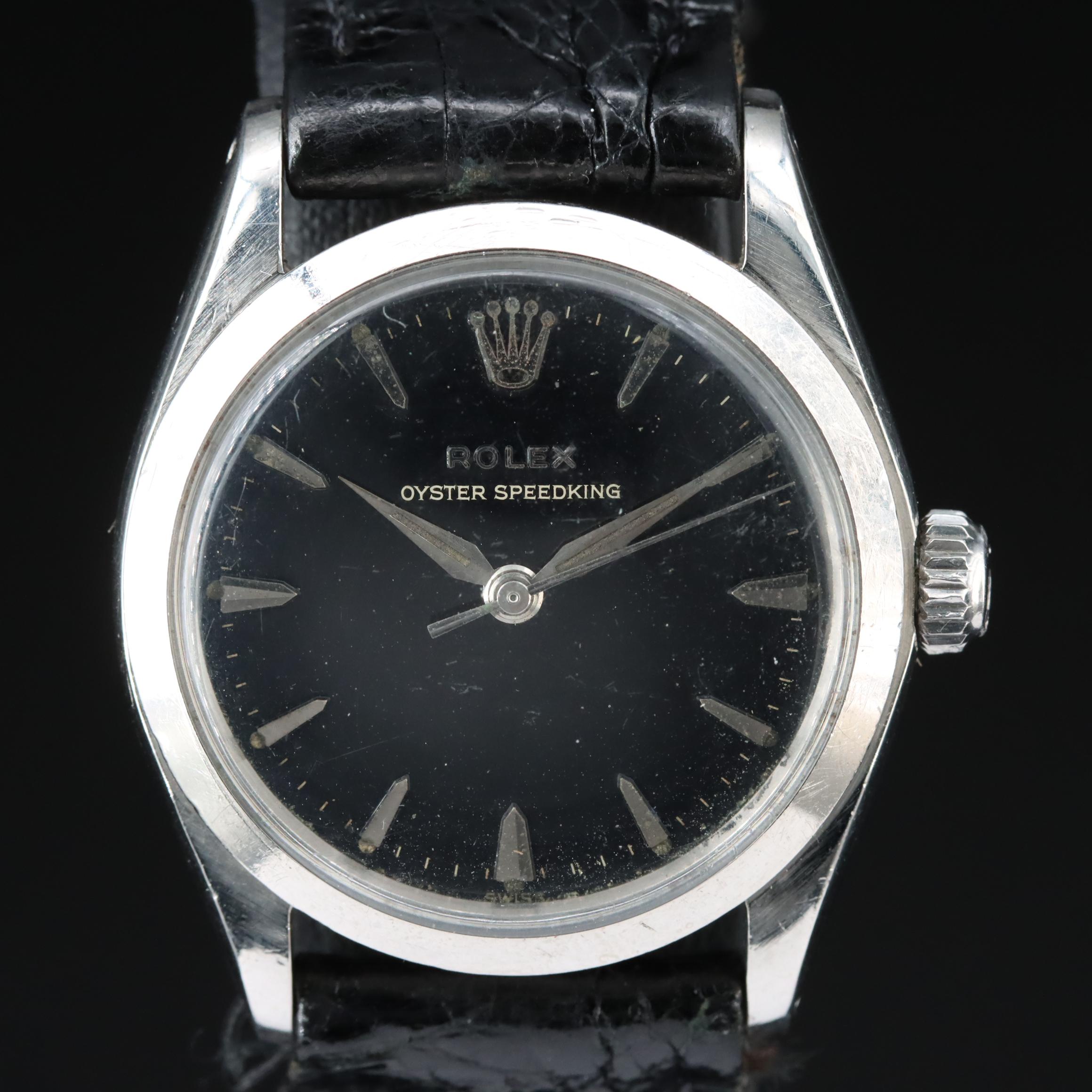 1963 Rolex Oyster Speedking Stem Wind Stainless Steel Watch