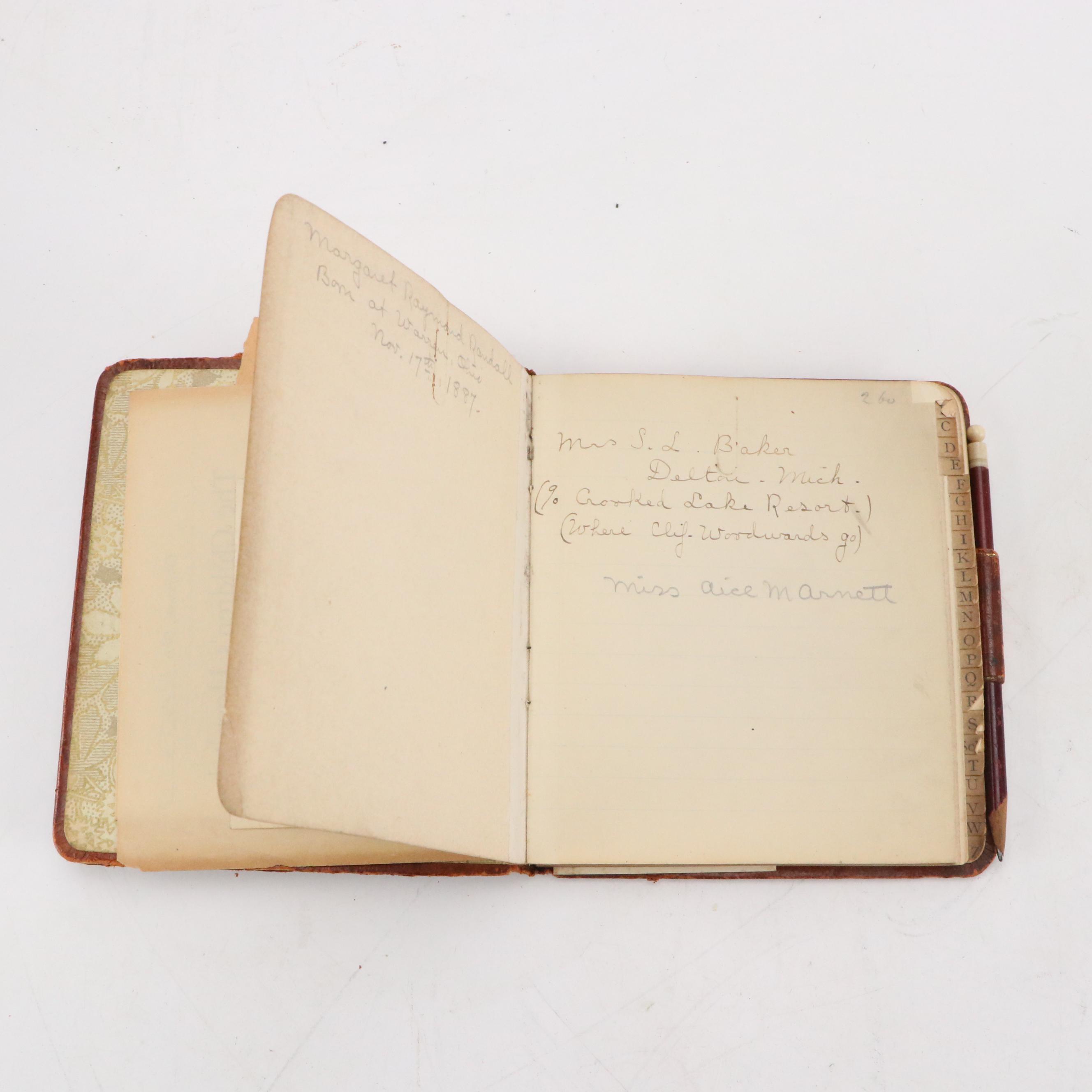 Embossed Leather Address Book with Greeting Cards