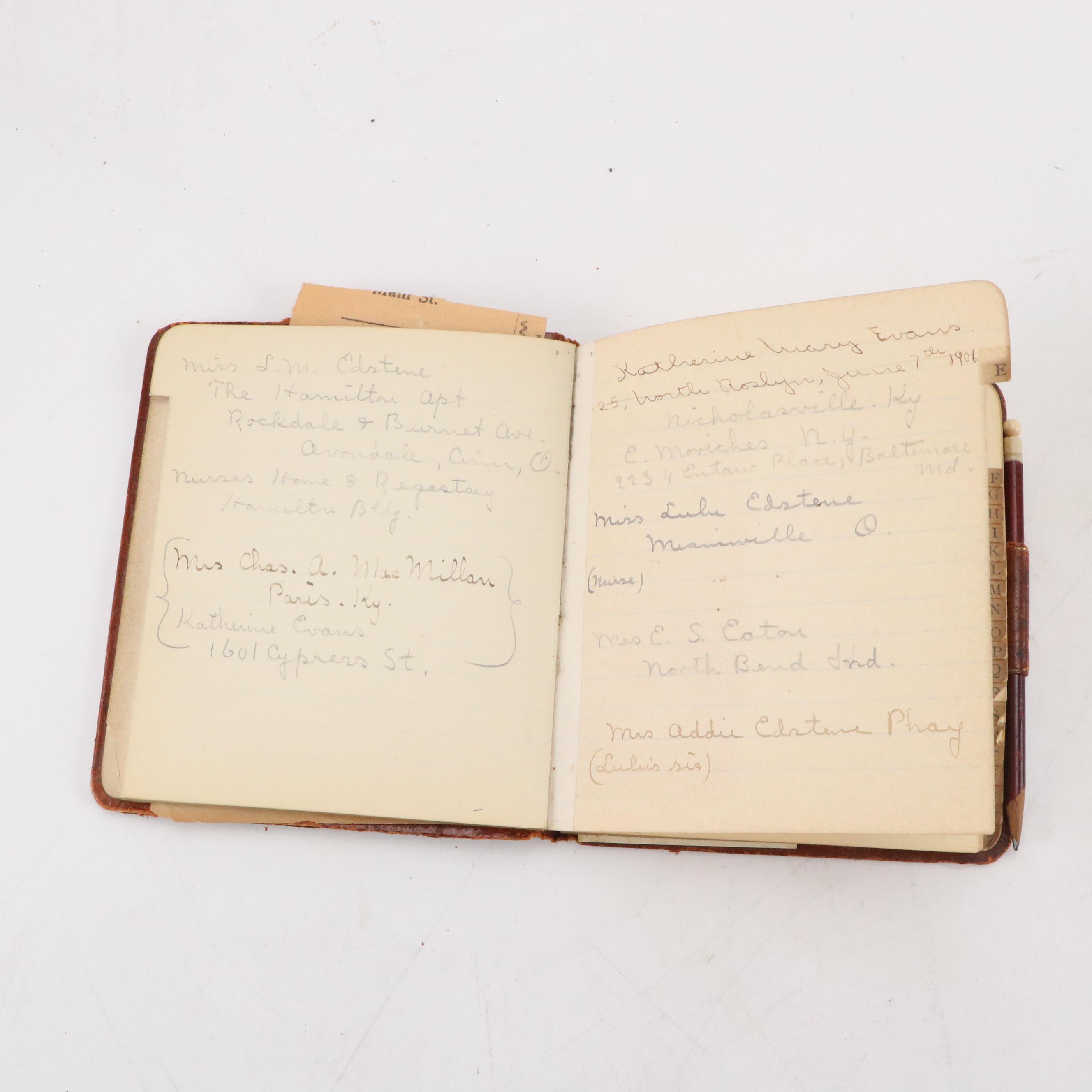 Embossed Leather Address Book with Greeting Cards