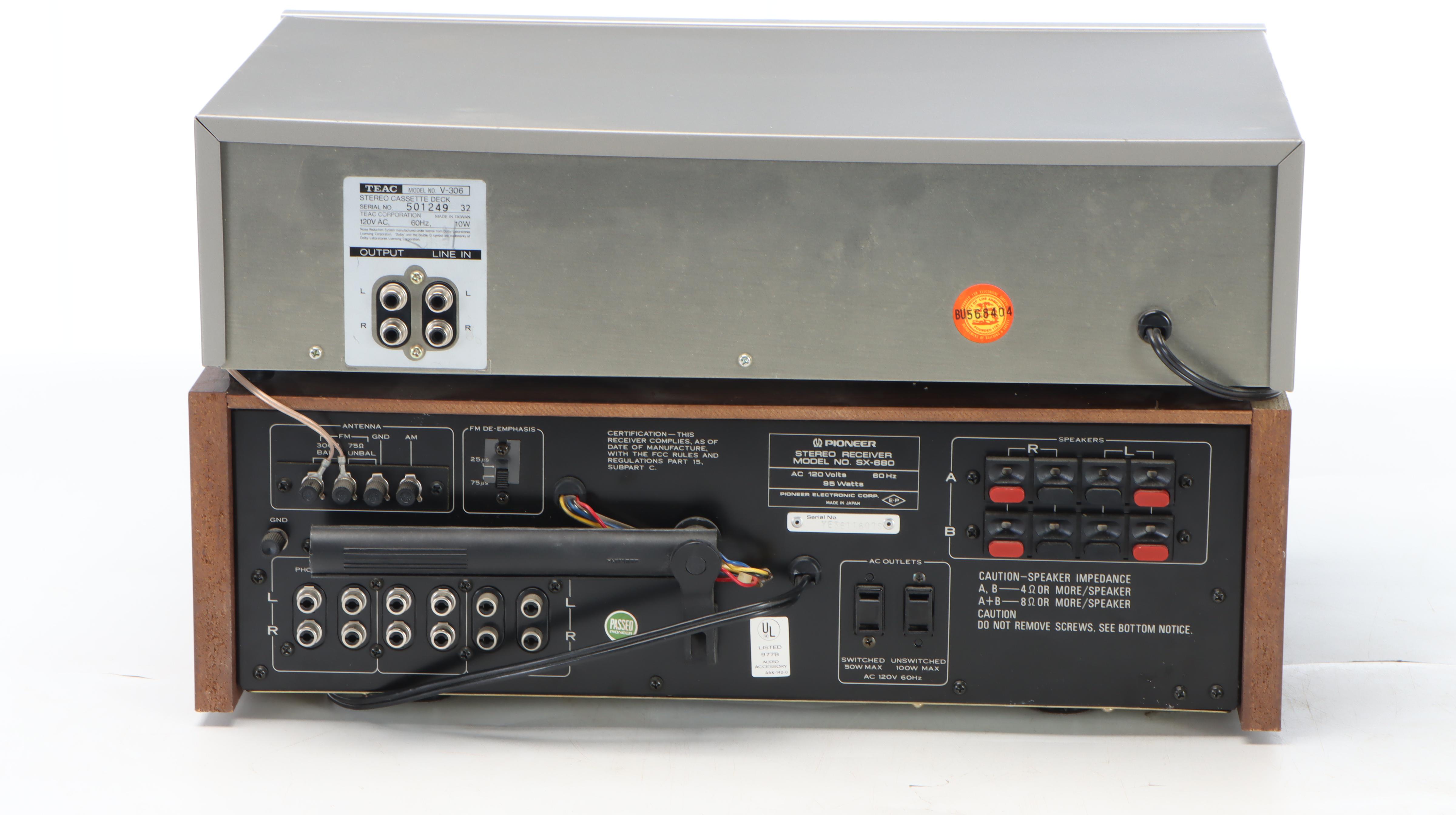 Pioneer SX-680 Receiver with TEAC X-306 Cassette Deck