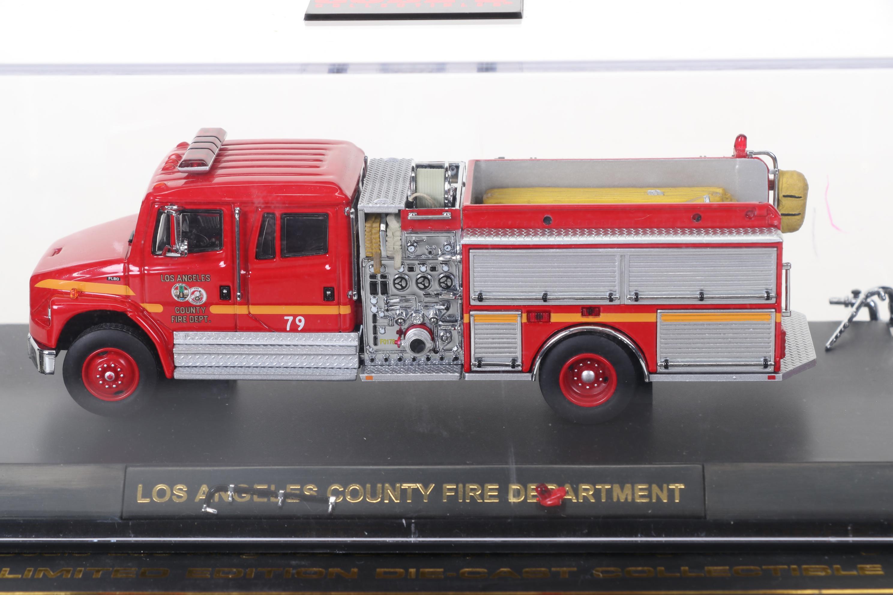 Five Code 3 Limited Edition Die Cast 1/64 Scale Fire Trucks, 21st Century