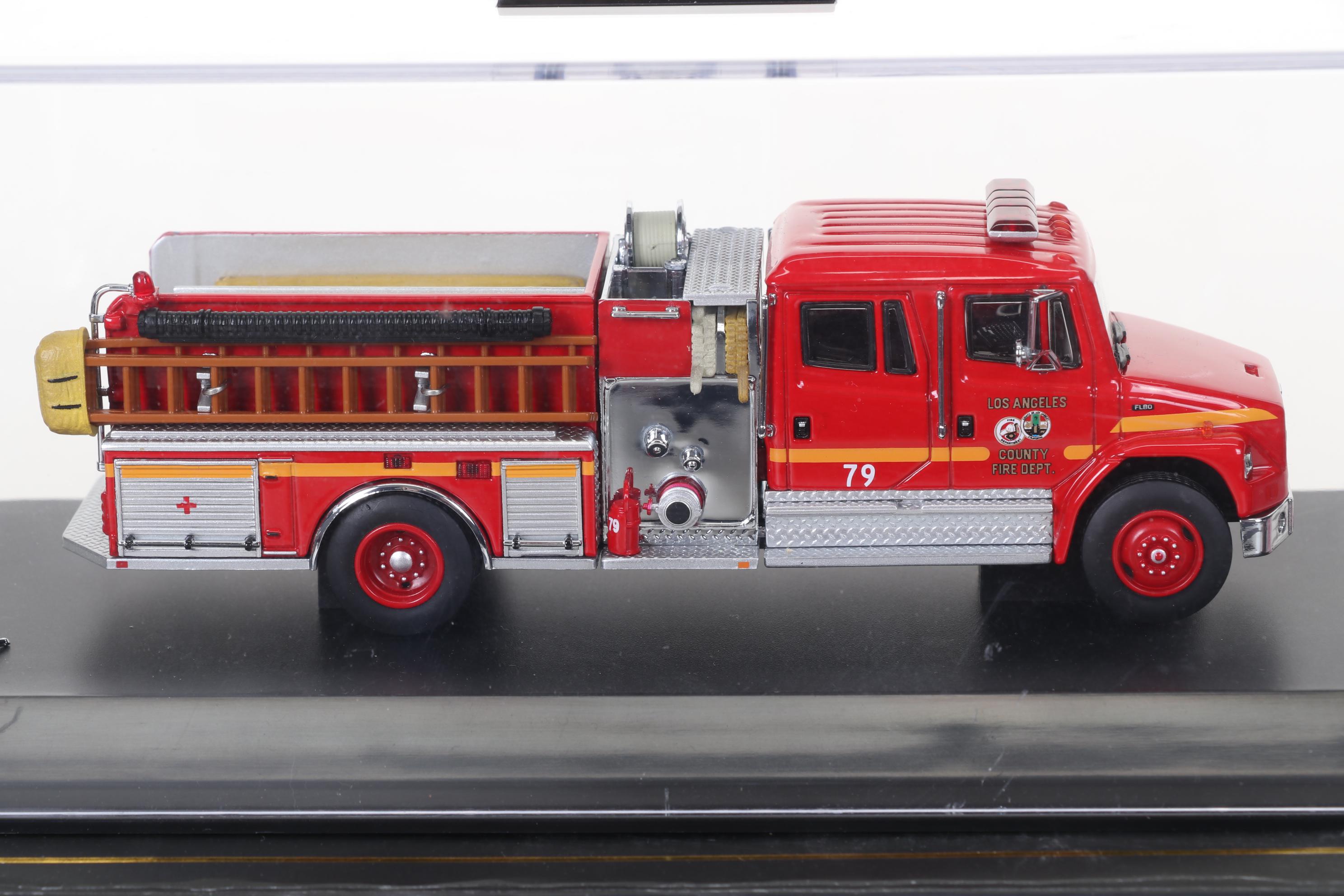 Five Code 3 Limited Edition Die Cast 1/64 Scale Fire Trucks, 21st Century