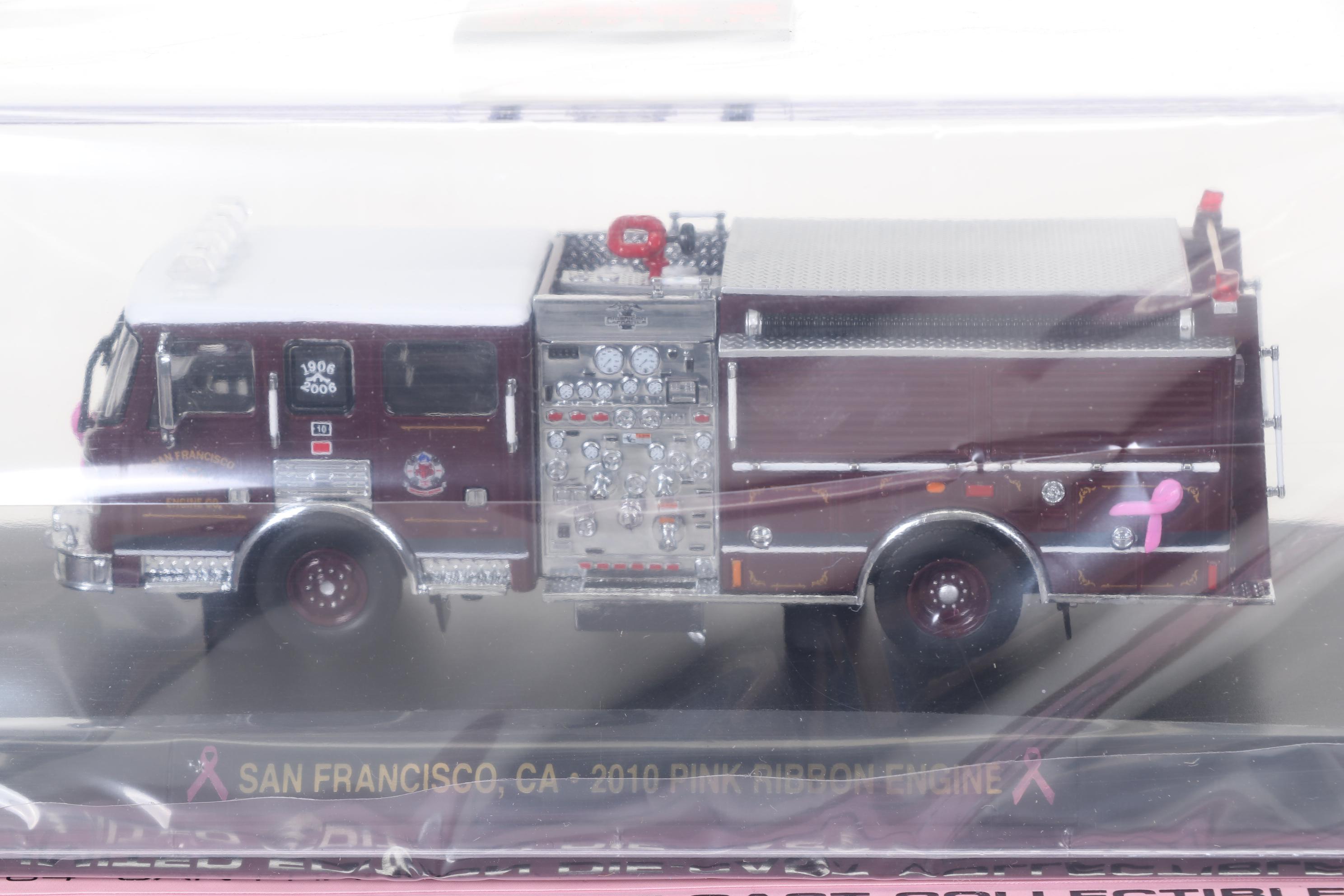 Five Code 3 Limited Edition Die Cast 1/64 Scale Fire Trucks, 21st Century