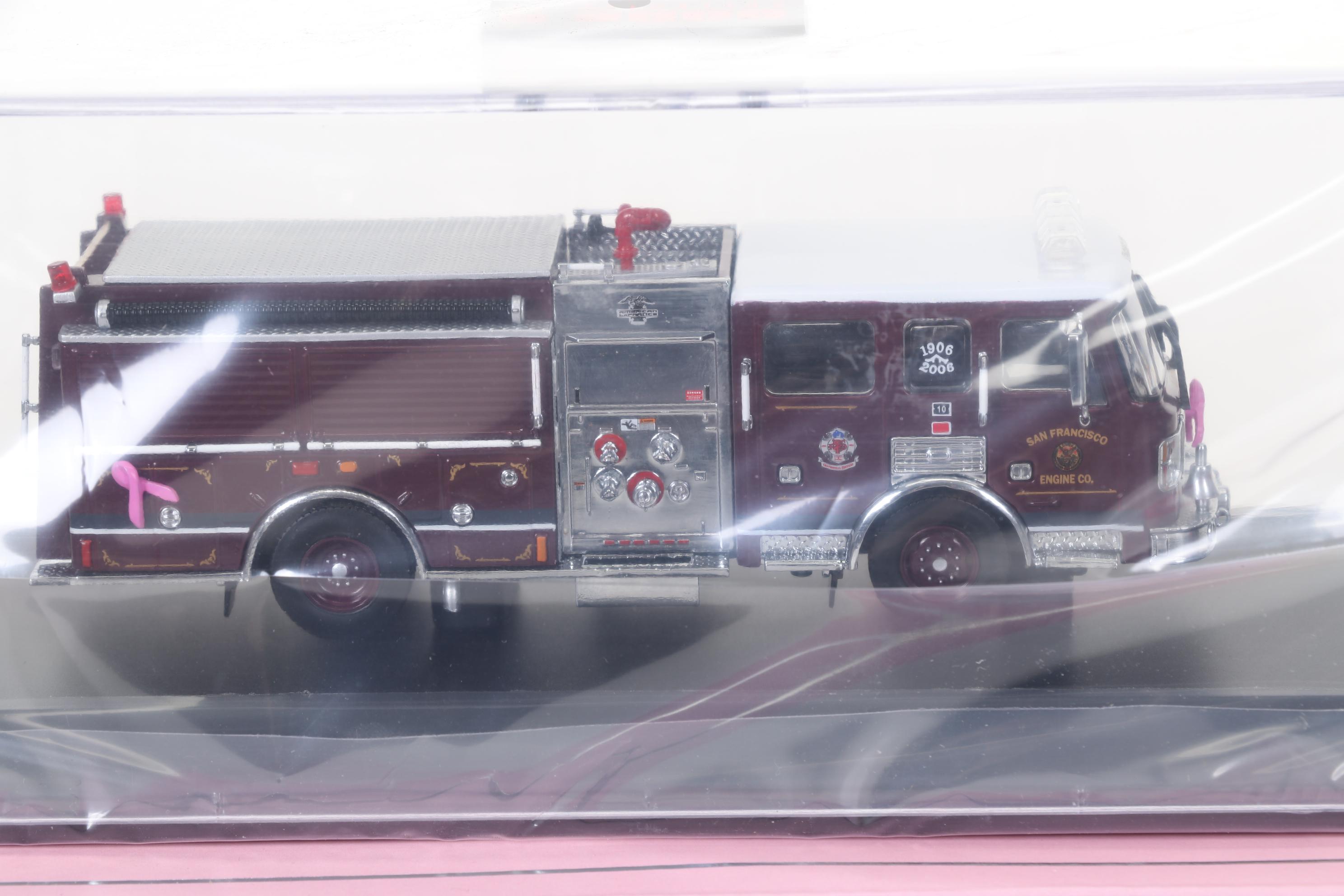 Five Code 3 Limited Edition Die Cast 1/64 Scale Fire Trucks, 21st Century