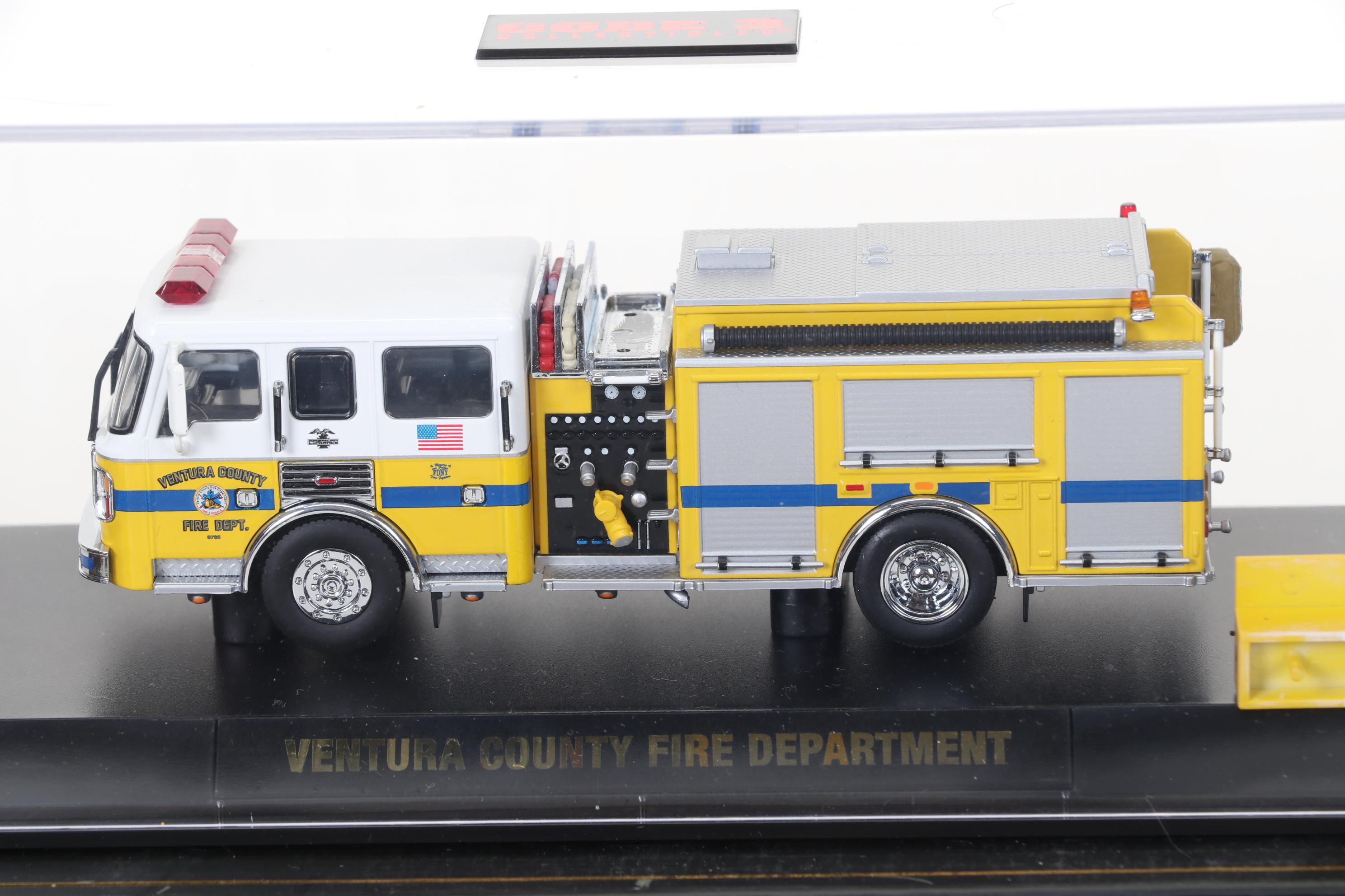 Five Code 3 Limited Edition Die Cast 1/64 Scale Fire Trucks, 21st Century