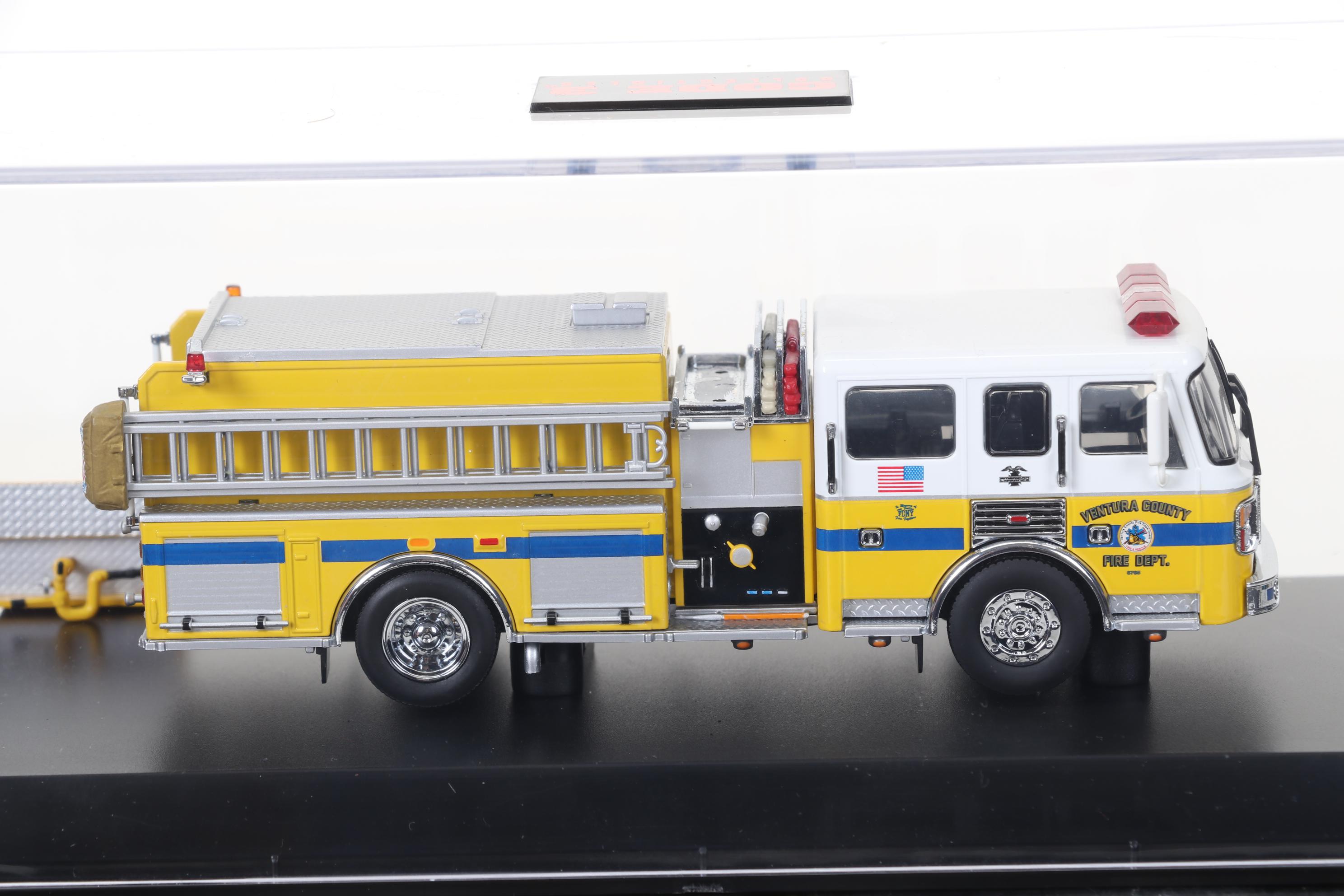 Five Code 3 Limited Edition Die Cast 1/64 Scale Fire Trucks, 21st Century