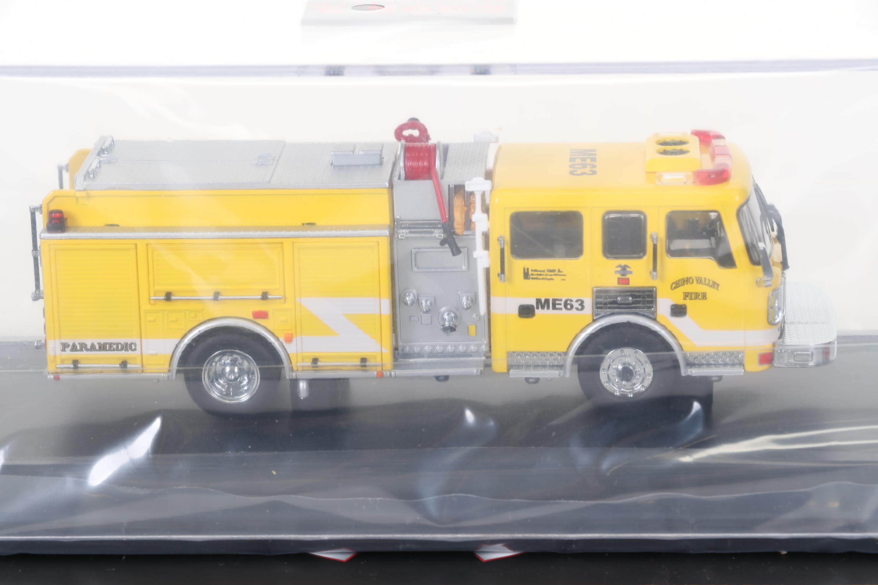 Five Code 3 Limited Edition Die Cast 1/64 Scale Fire Trucks, 21st Century