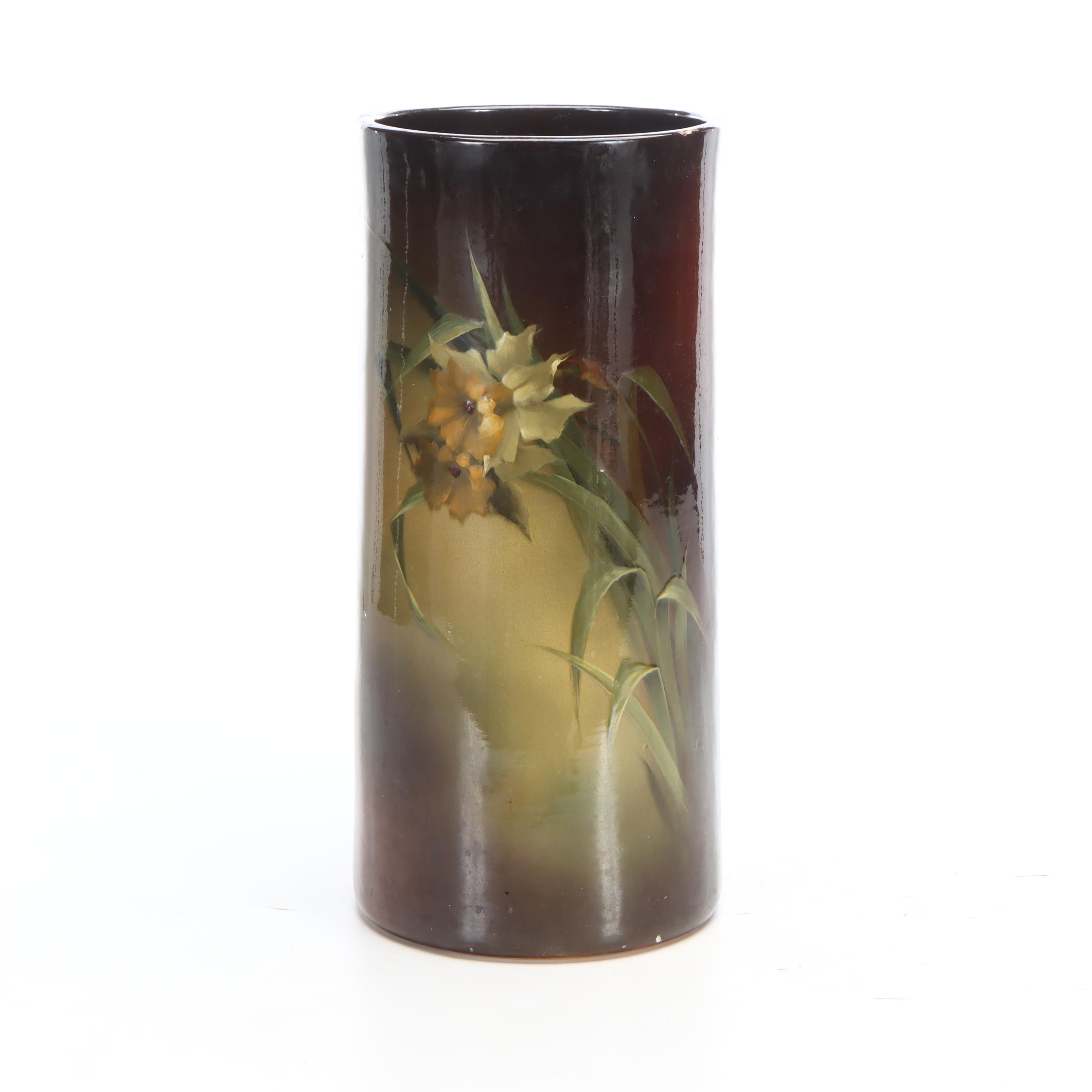 Weller Pottery Louwelsa Daffodil Umbrella Stand, Early 20th Century