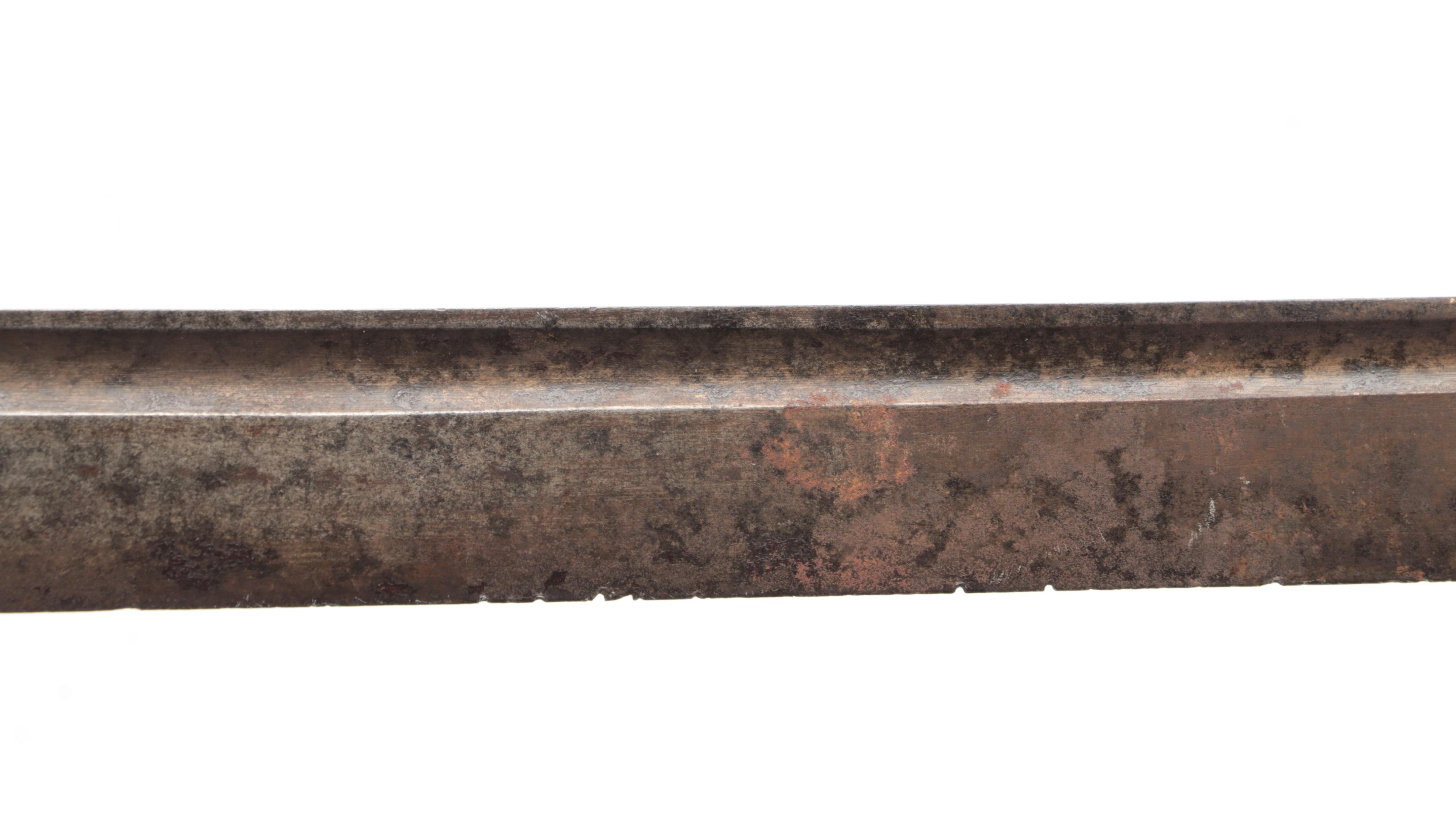 Antique German Shagreen-Handled and Brass-Hilted Hunting Sword