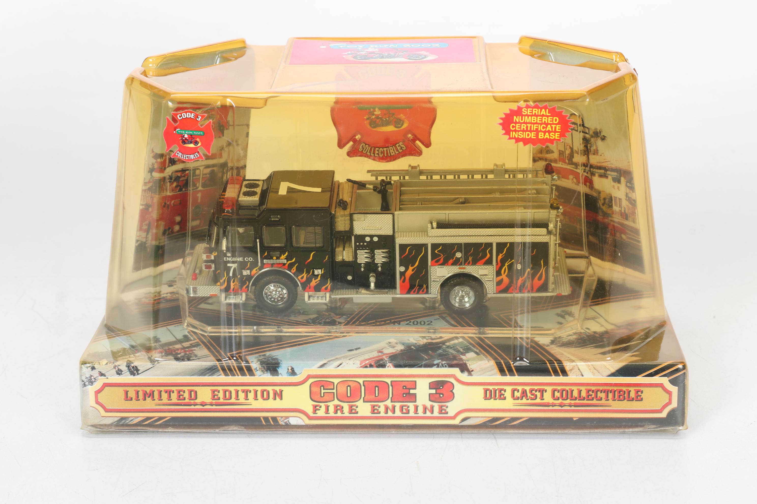 Seven Code 3 Limited Edition Die Cast 1/64 Scale Fire Trucks, 21st Century