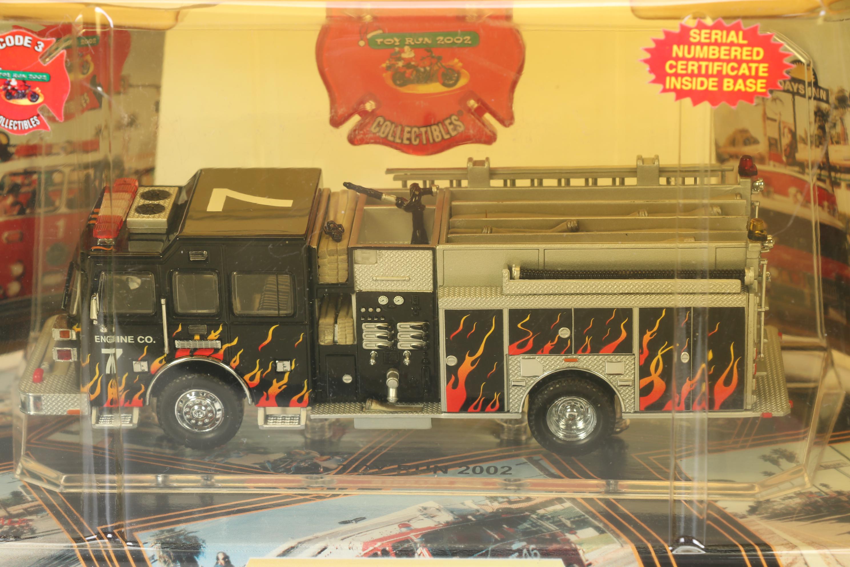 Seven Code 3 Limited Edition Die Cast 1/64 Scale Fire Trucks, 21st Century