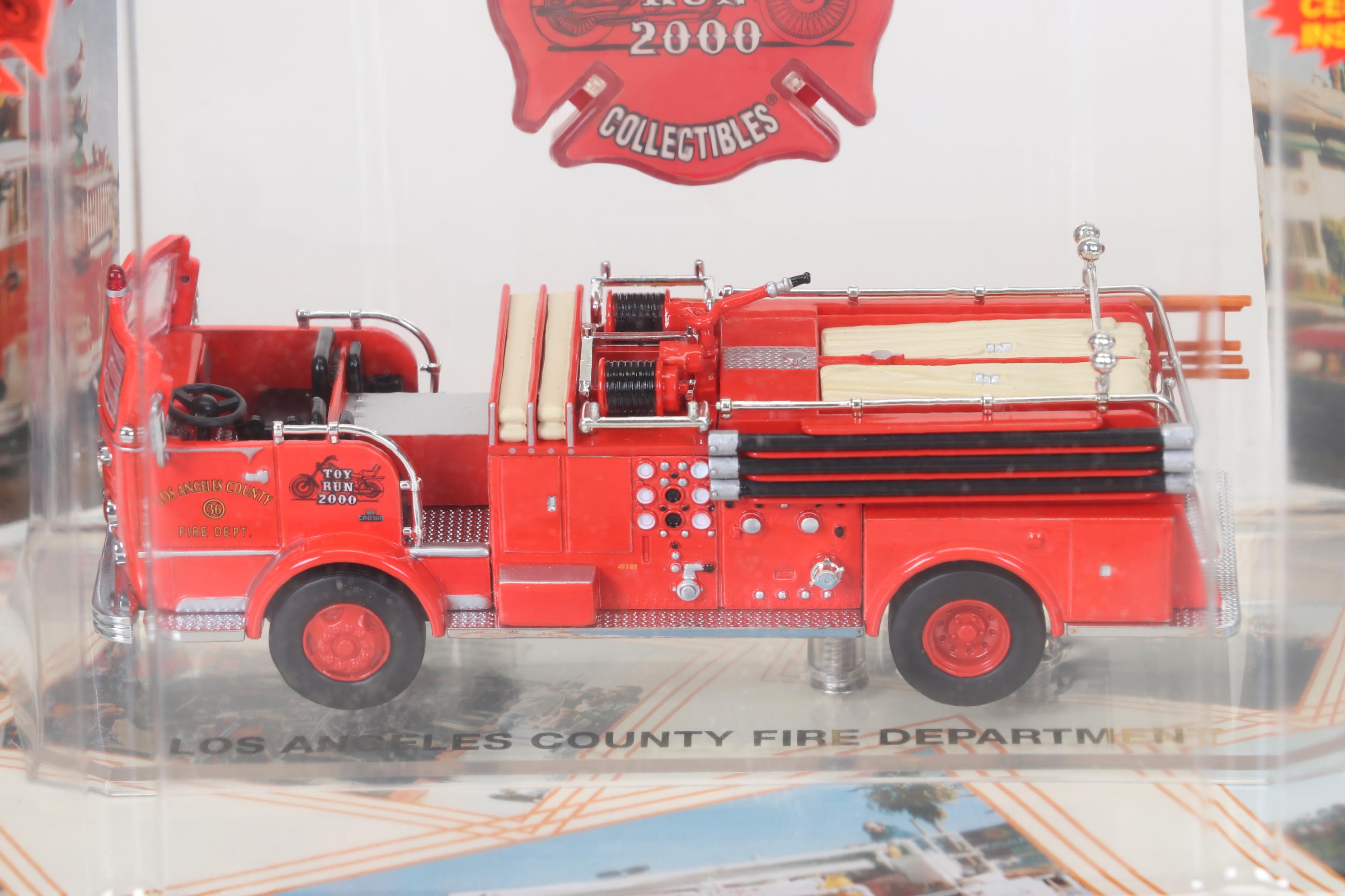 Seven Code 3 Limited Edition Die Cast 1/64 Scale Fire Trucks, 21st Century