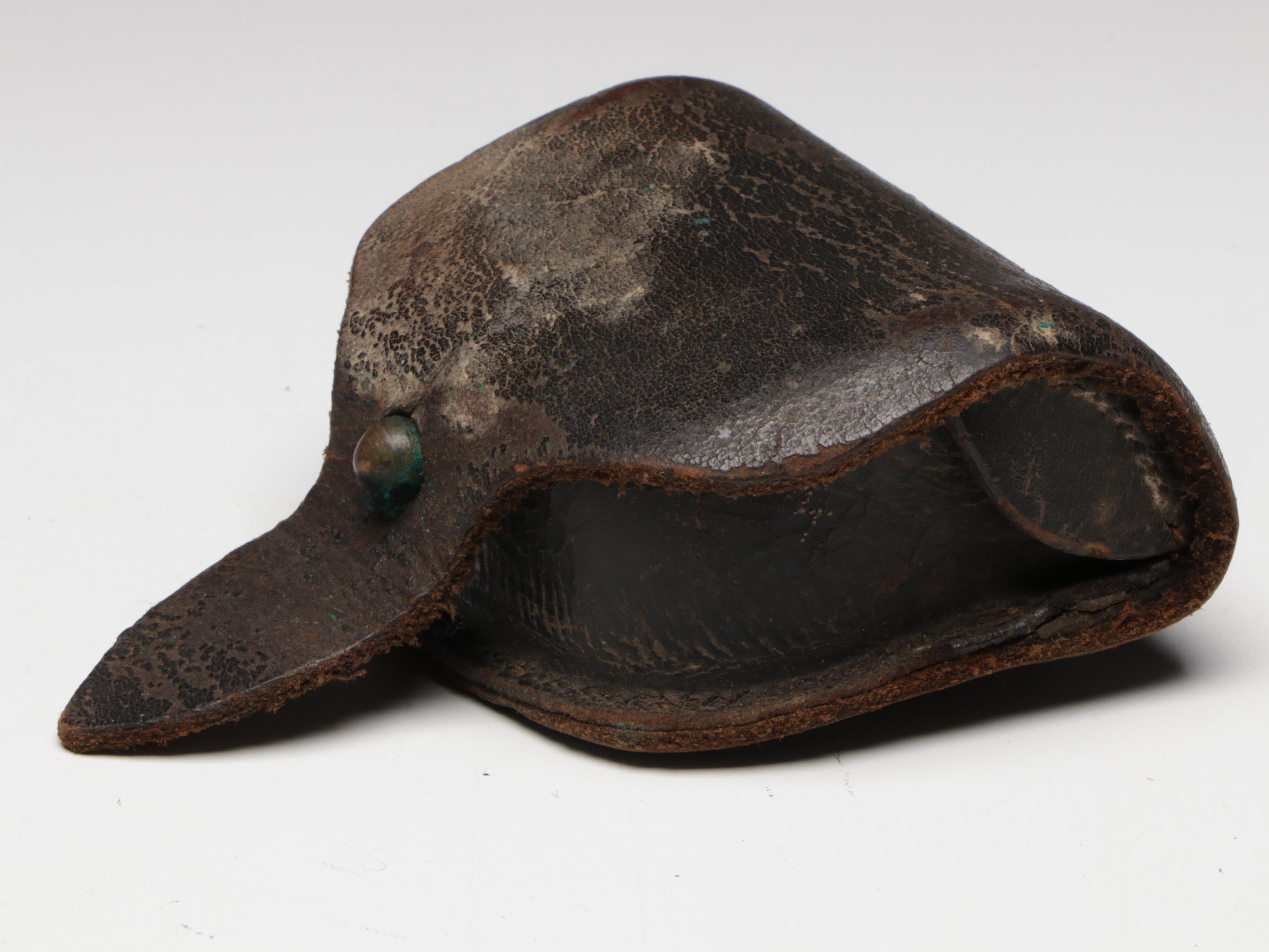 Civil War Era Watertown Arsenal Cap Box and Belt Plate with Later Cap Box