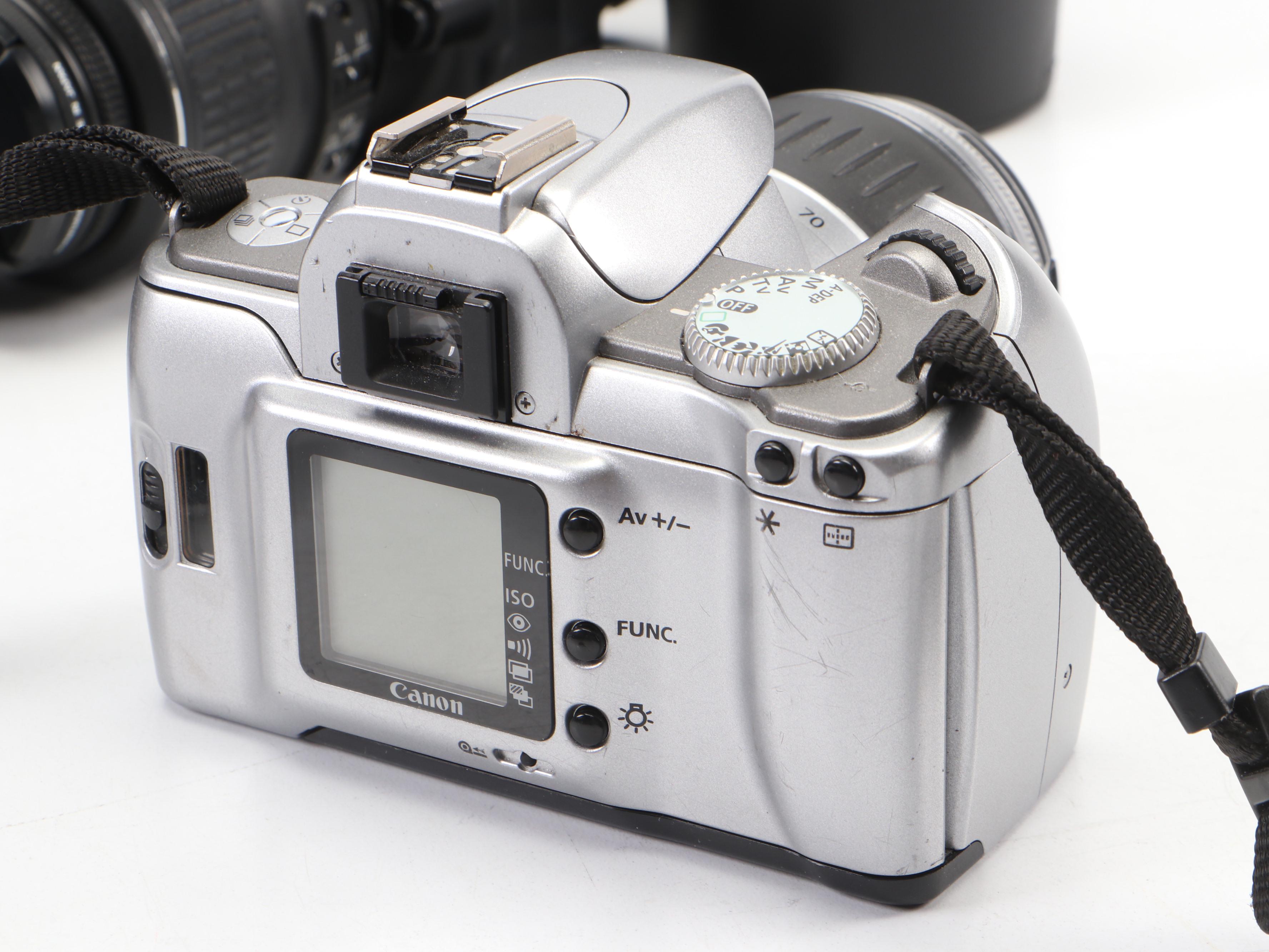 Canon EOS Rebel Ti Camera and Nikon D3100 With Accessories and Case