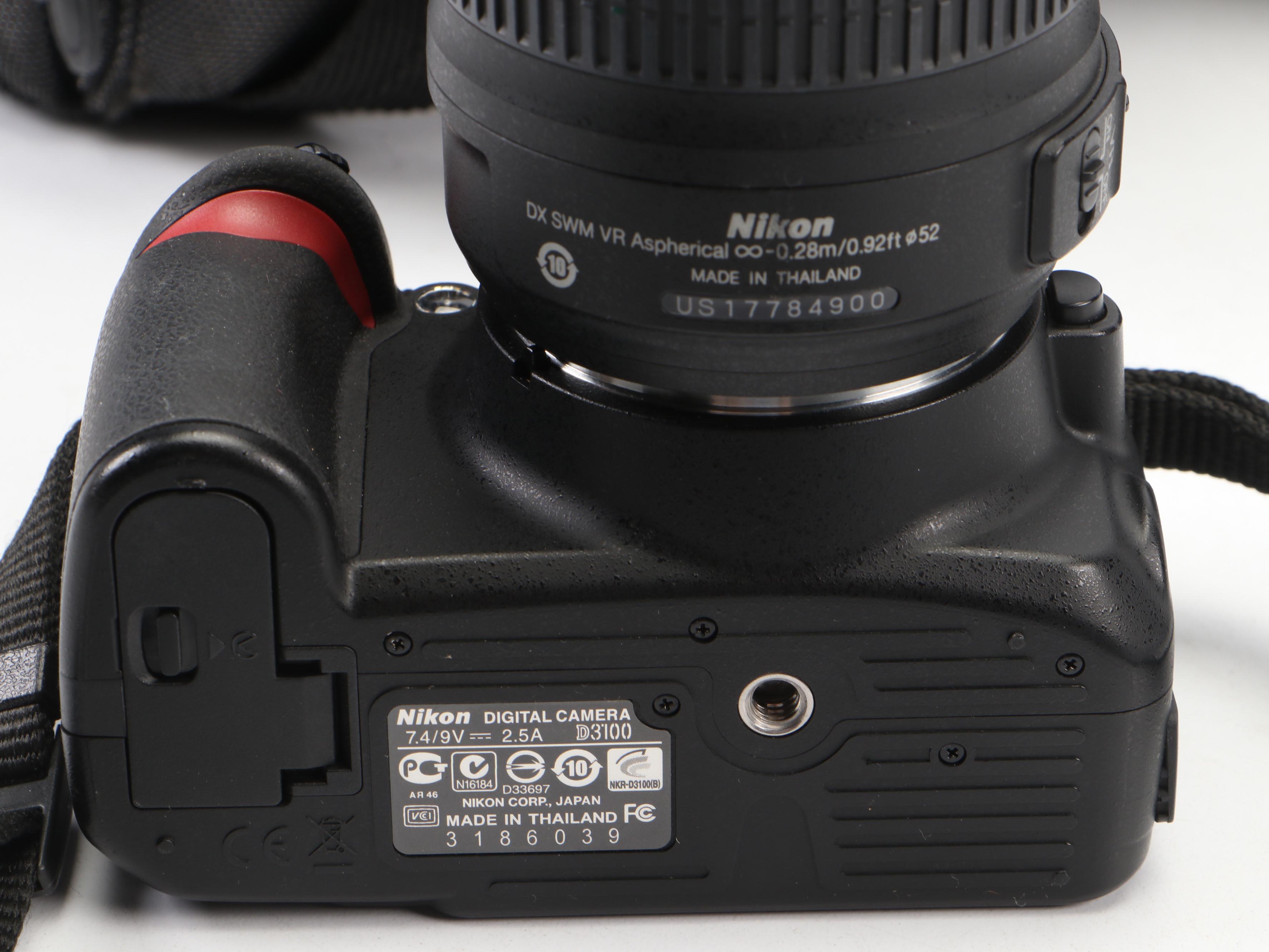 Canon EOS Rebel Ti Camera and Nikon D3100 With Accessories and Case