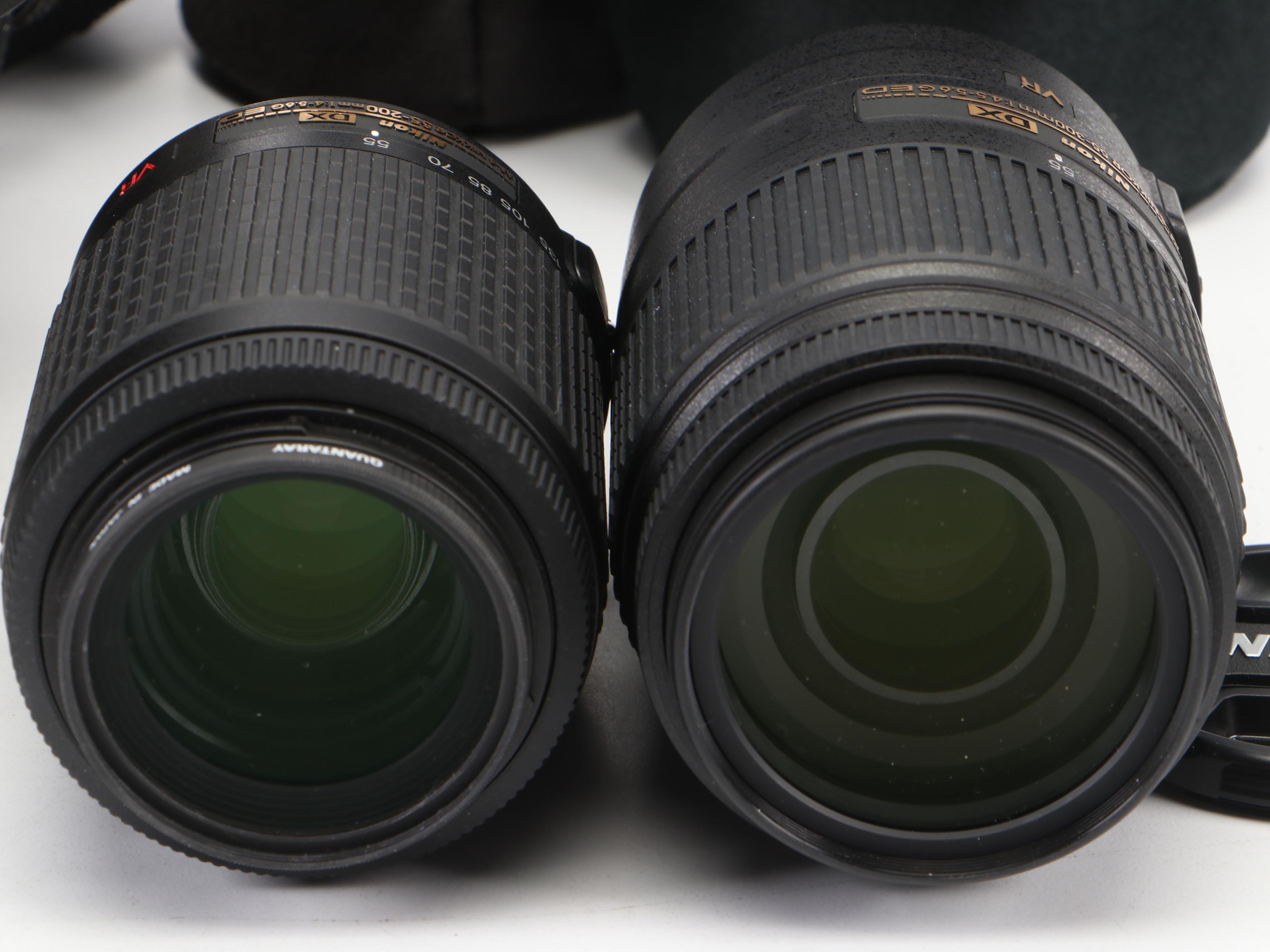 Canon EOS Rebel Ti Camera and Nikon D3100 With Accessories and Case