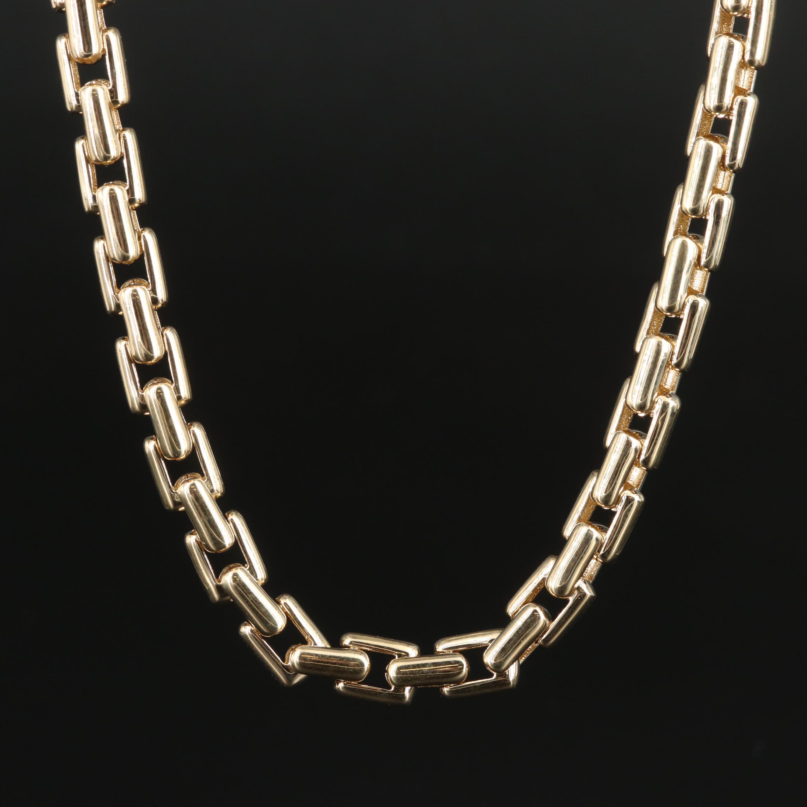 Italian 14K Fancy Box Chain Necklace