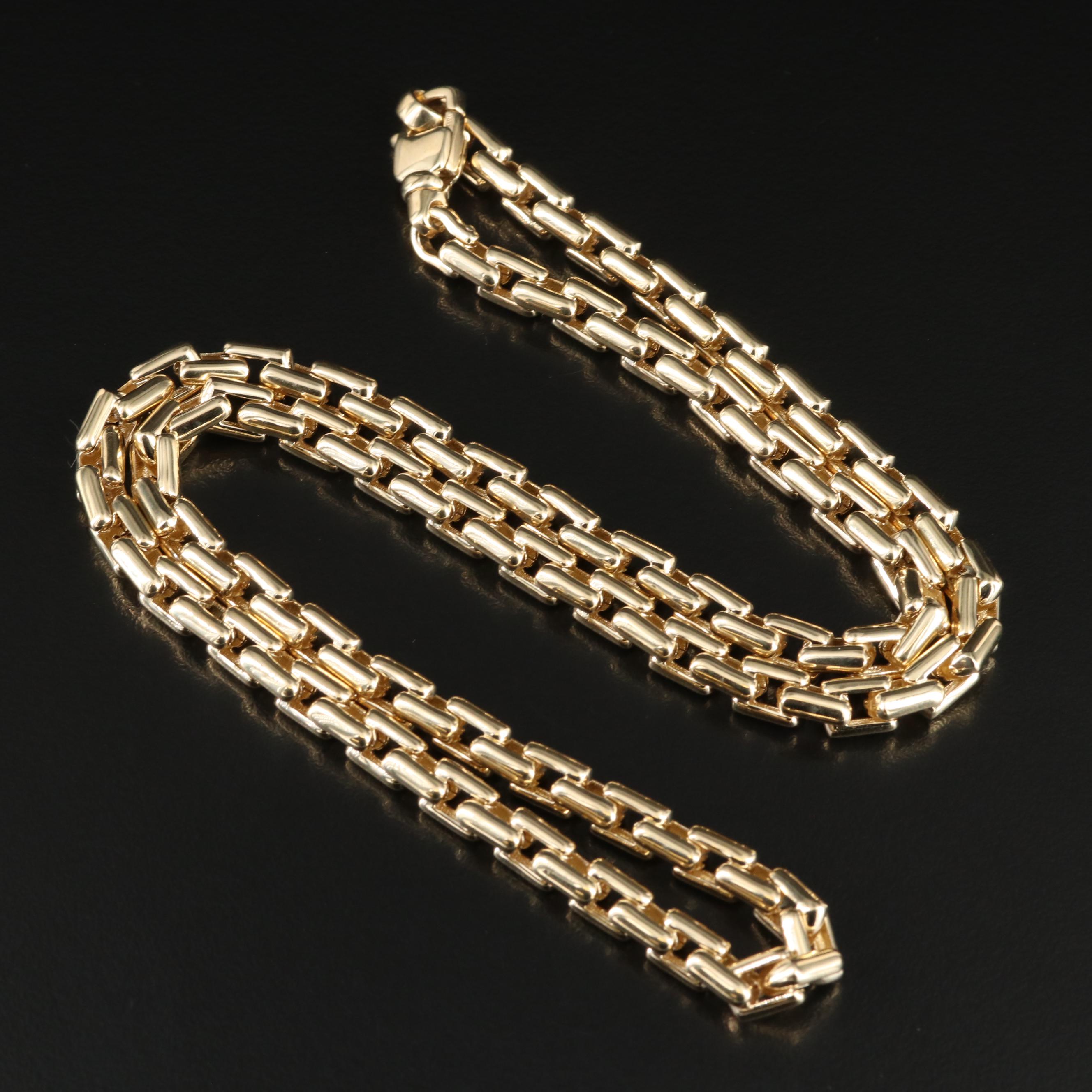 Italian 14K Fancy Box Chain Necklace