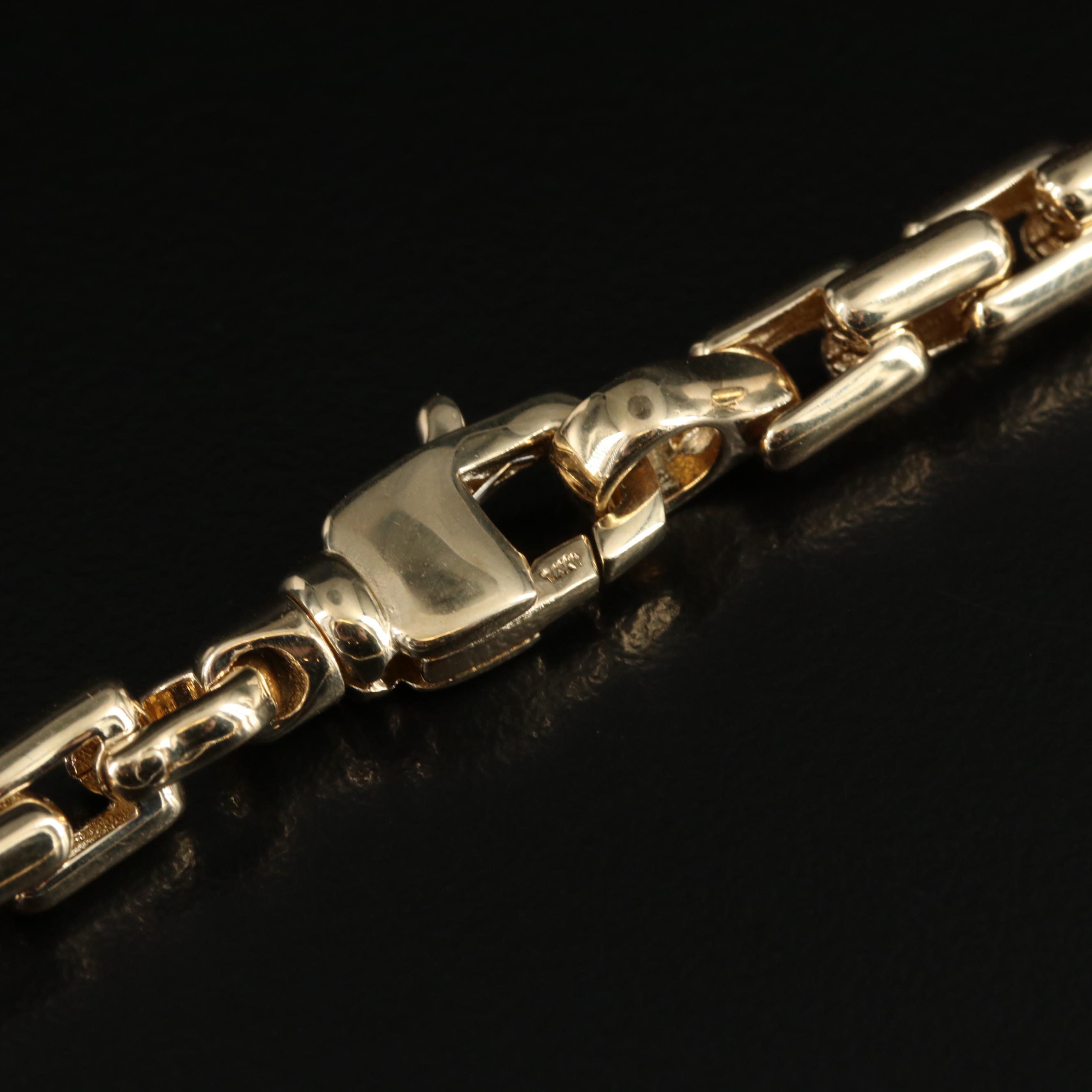 Italian 14K Fancy Box Chain Necklace