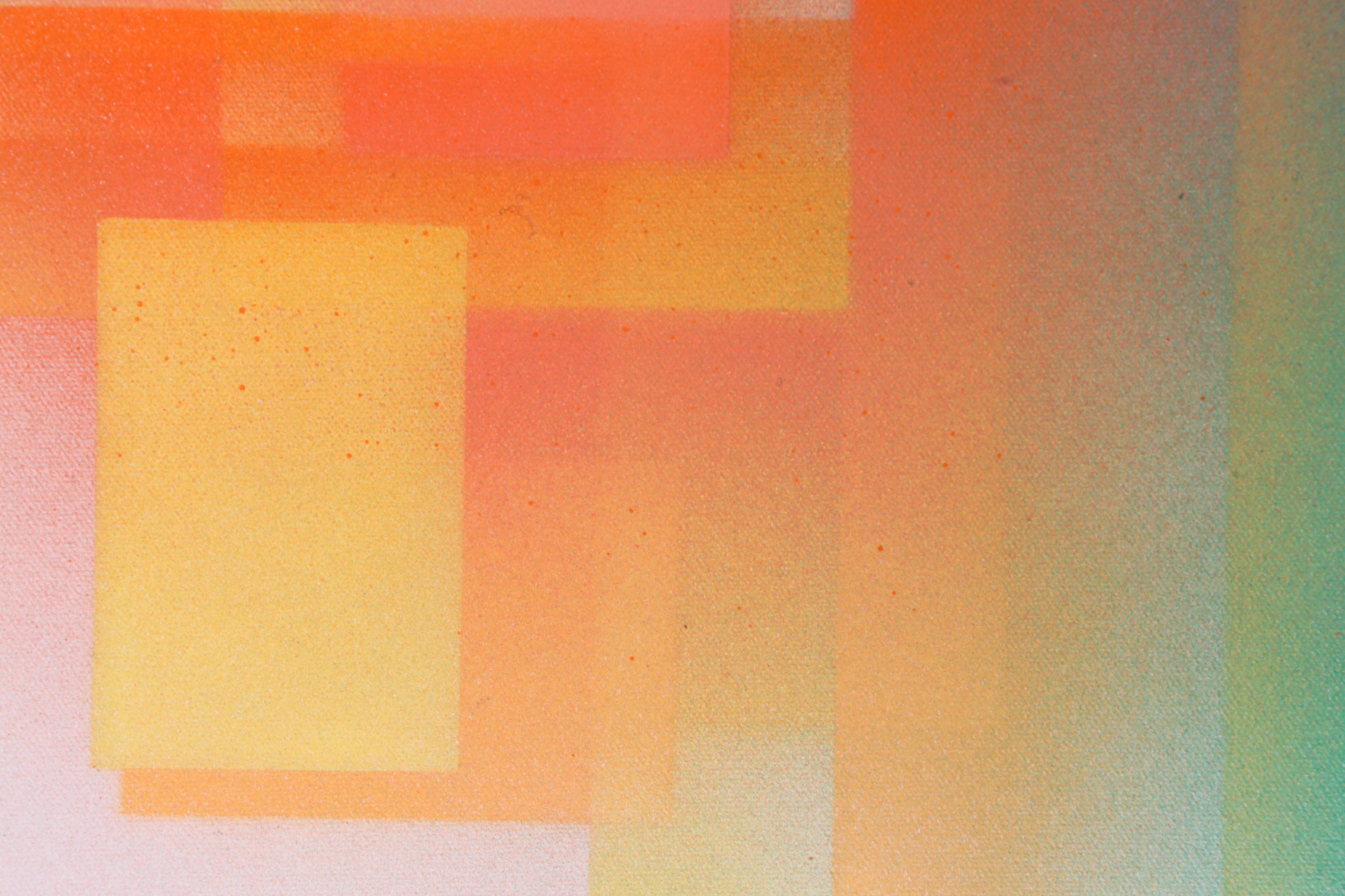 Jason Michael Durham Abstract Geometric Enamel Painting "Echo," 2024