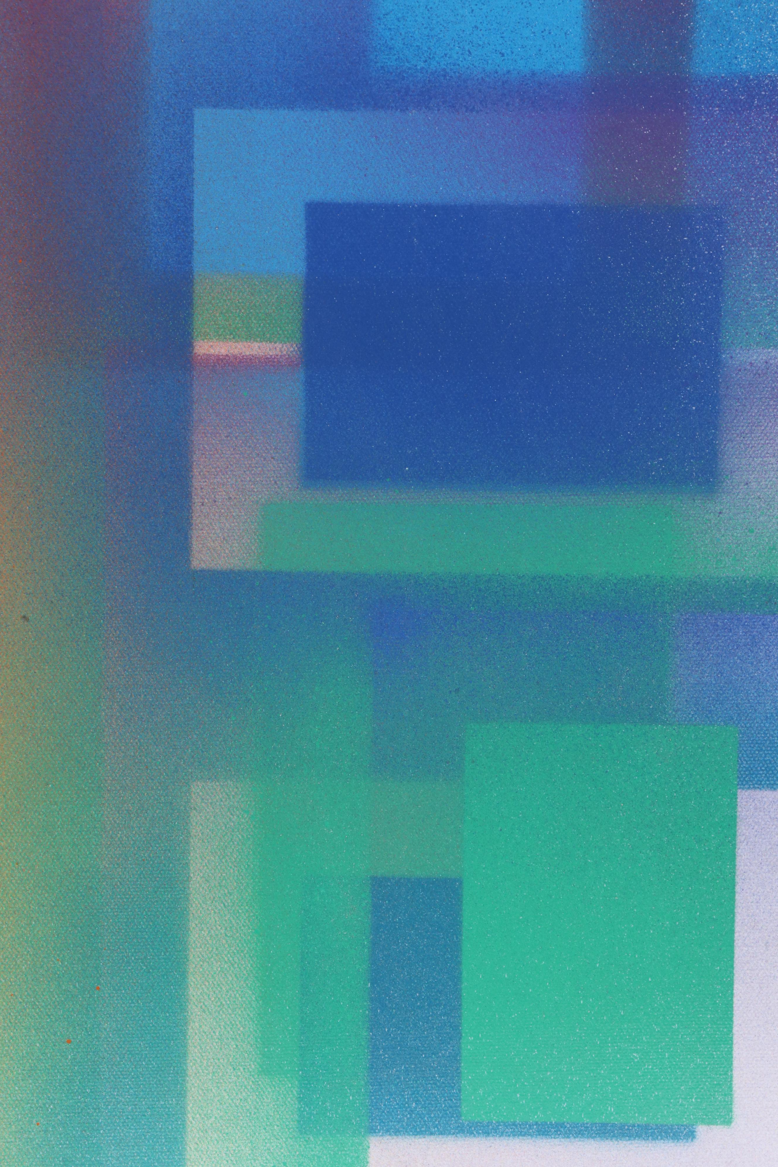 Jason Michael Durham Abstract Geometric Enamel Painting "Echo," 2024