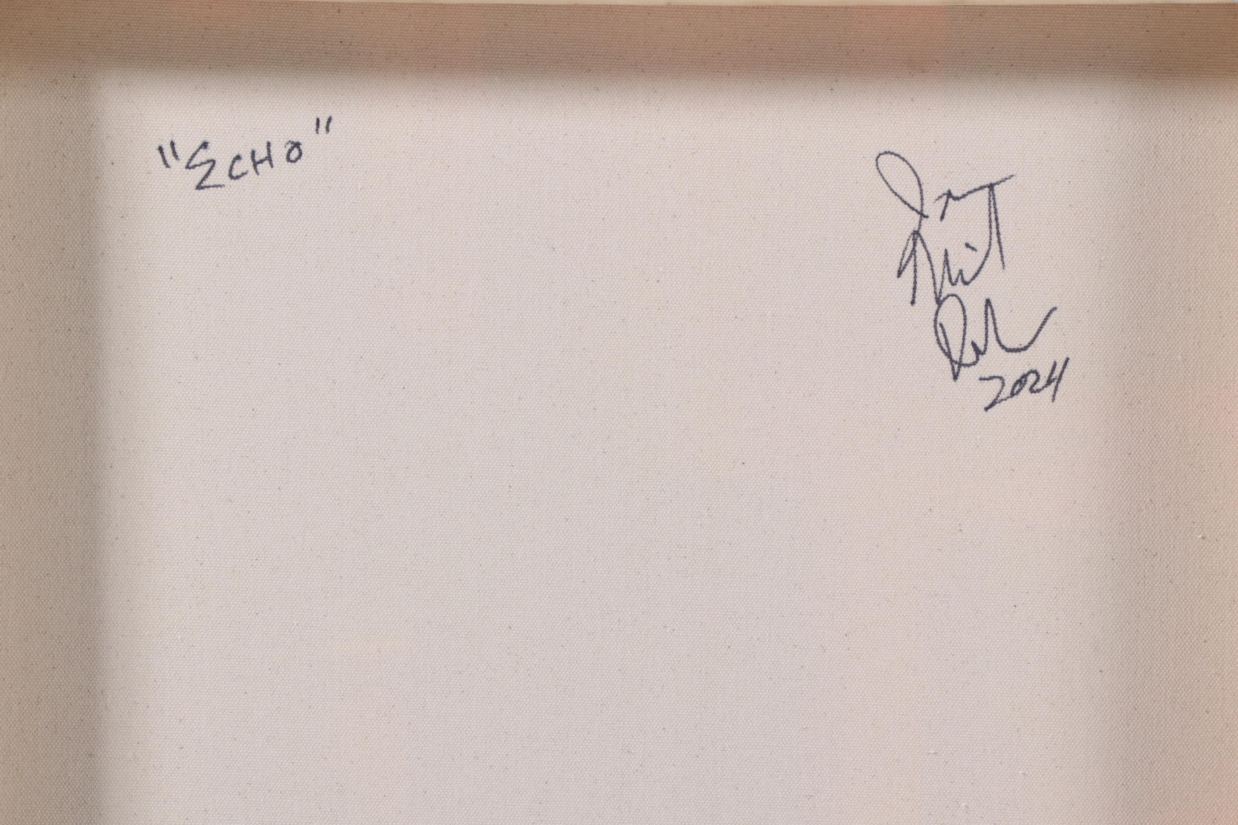 Jason Michael Durham Abstract Geometric Enamel Painting "Echo," 2024