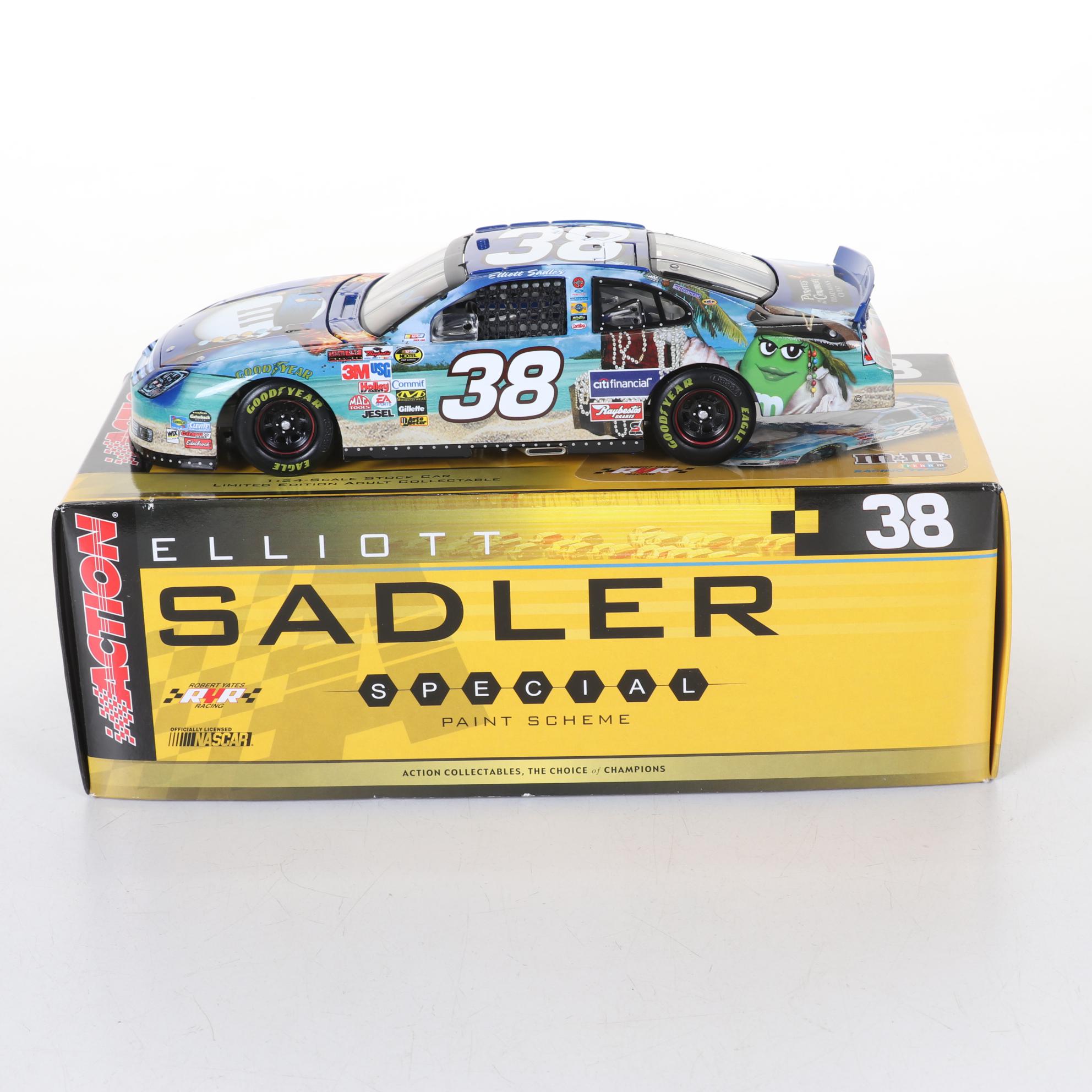 Three 1:24 Scale Die Cast NASCAR Cars Including Kyle Busch Autograph