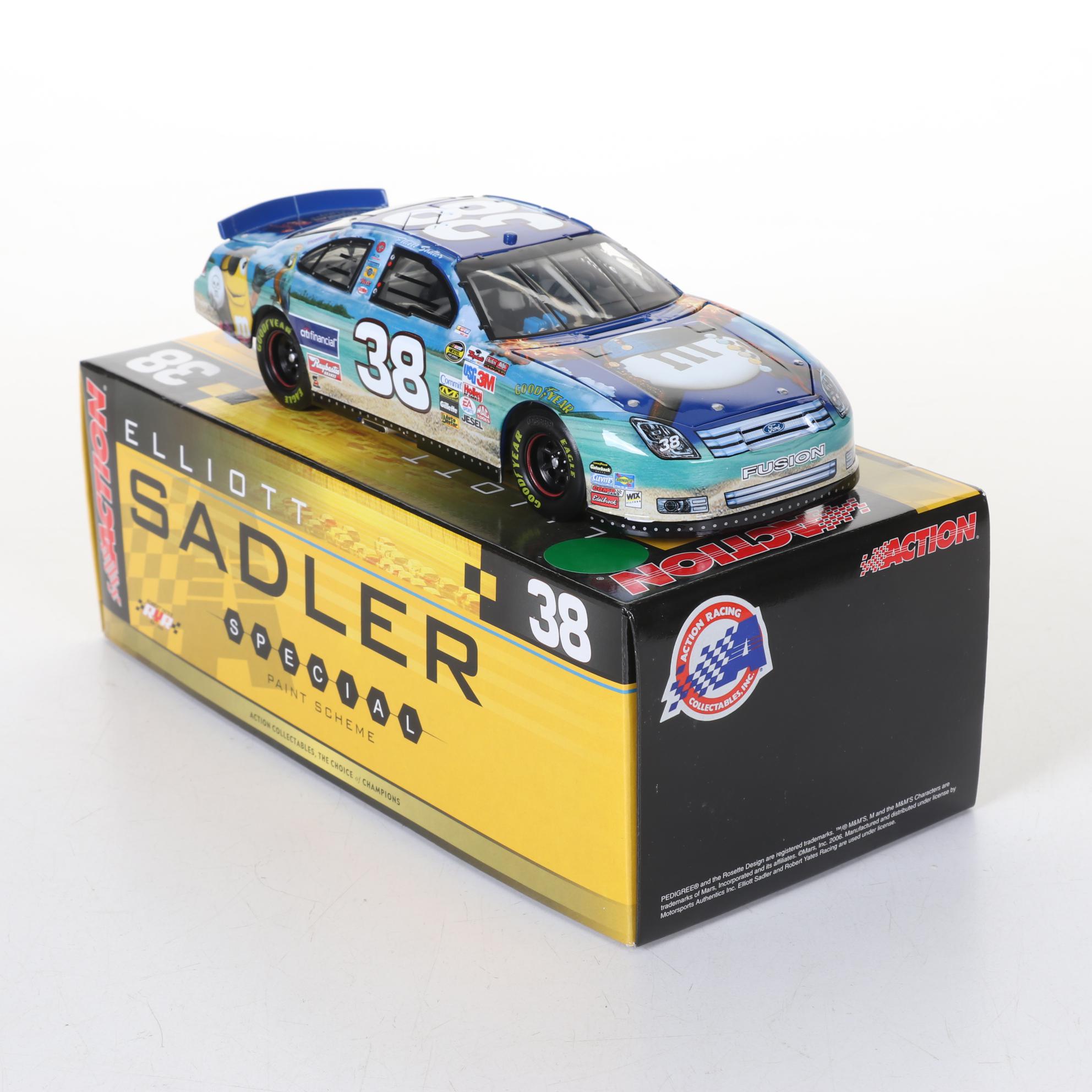 Three 1:24 Scale Die Cast NASCAR Cars Including Kyle Busch Autograph