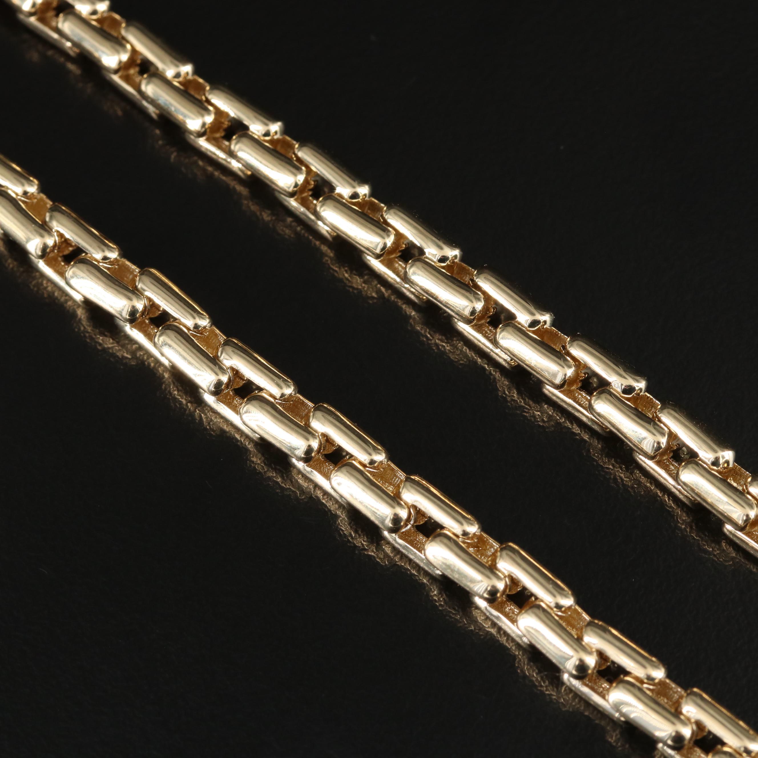 Italian 14K Fancy Box Chain Necklace