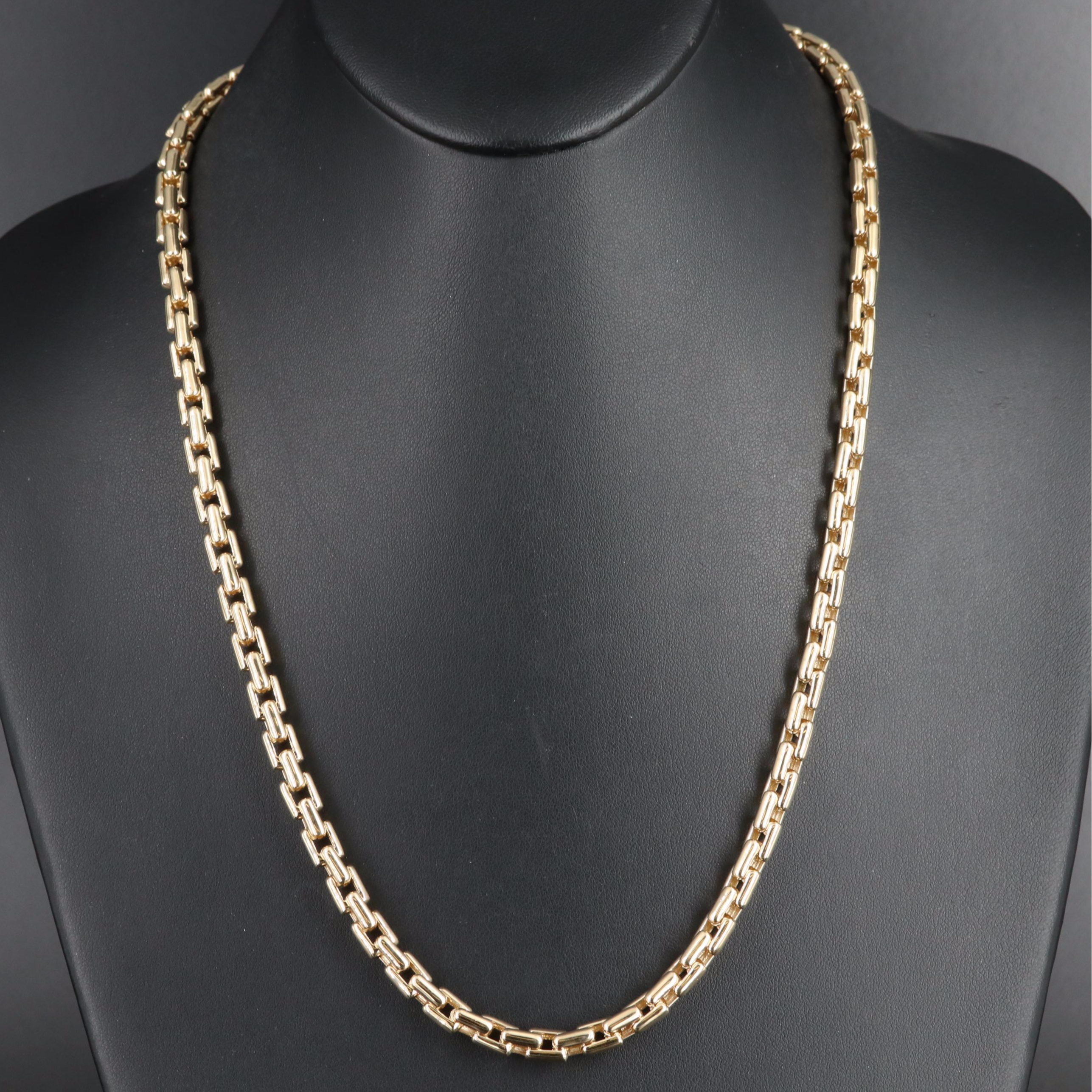Italian 14K Fancy Box Chain Necklace