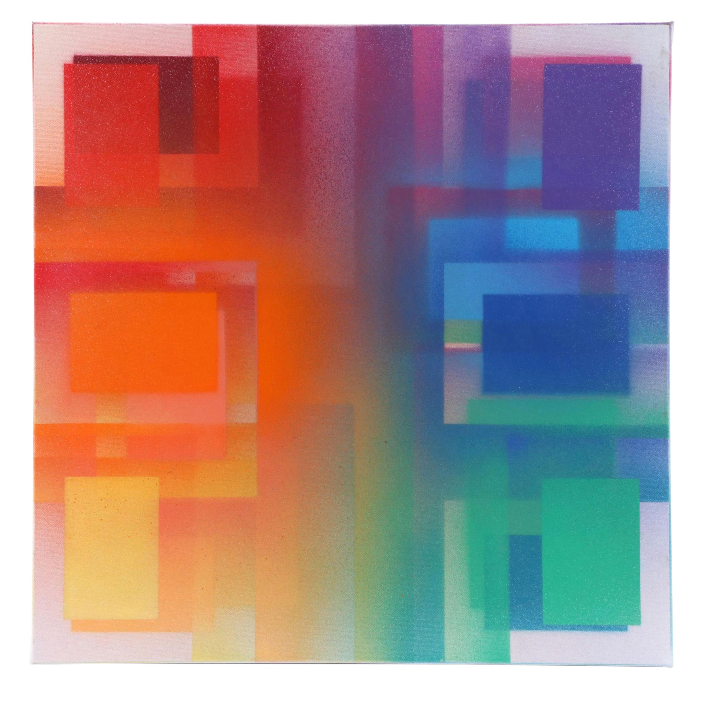 Jason Michael Durham Abstract Geometric Enamel Painting "Echo," 2024