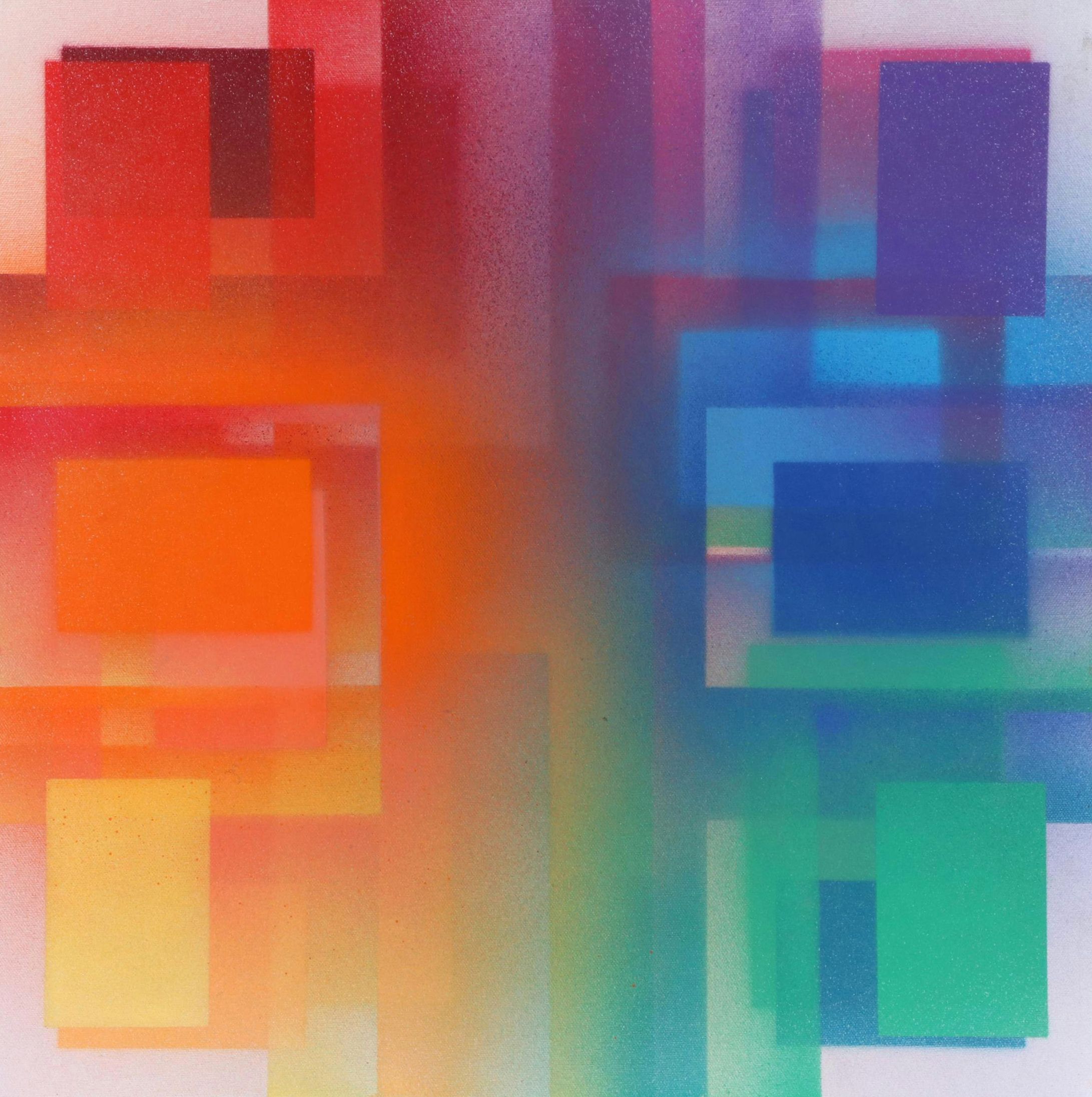 Jason Michael Durham Abstract Geometric Enamel Painting "Echo," 2024