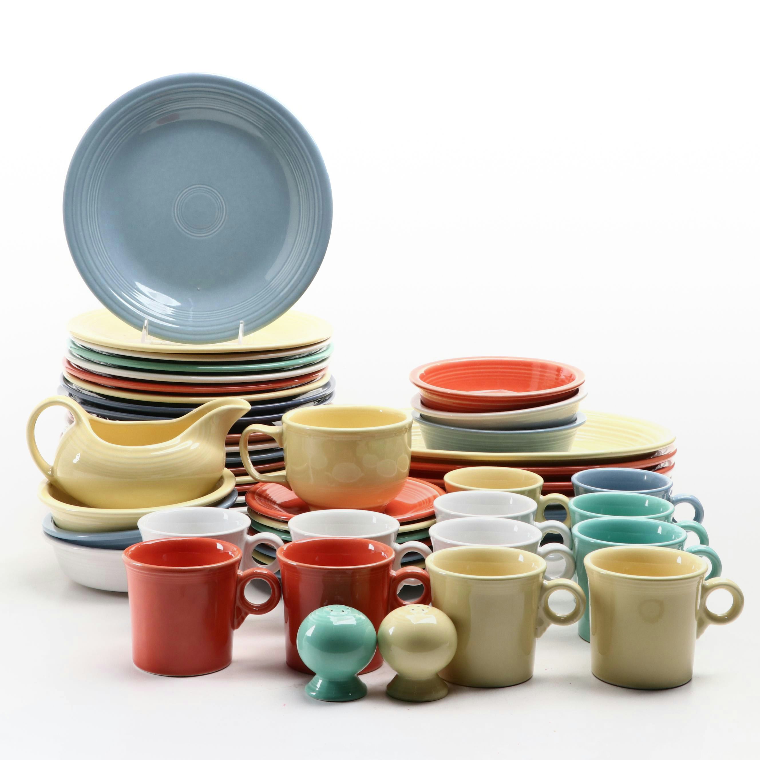 Homer Laughlin "Fiesta Ware" Ceramic Dinner Plates, Platters, Saucers and More